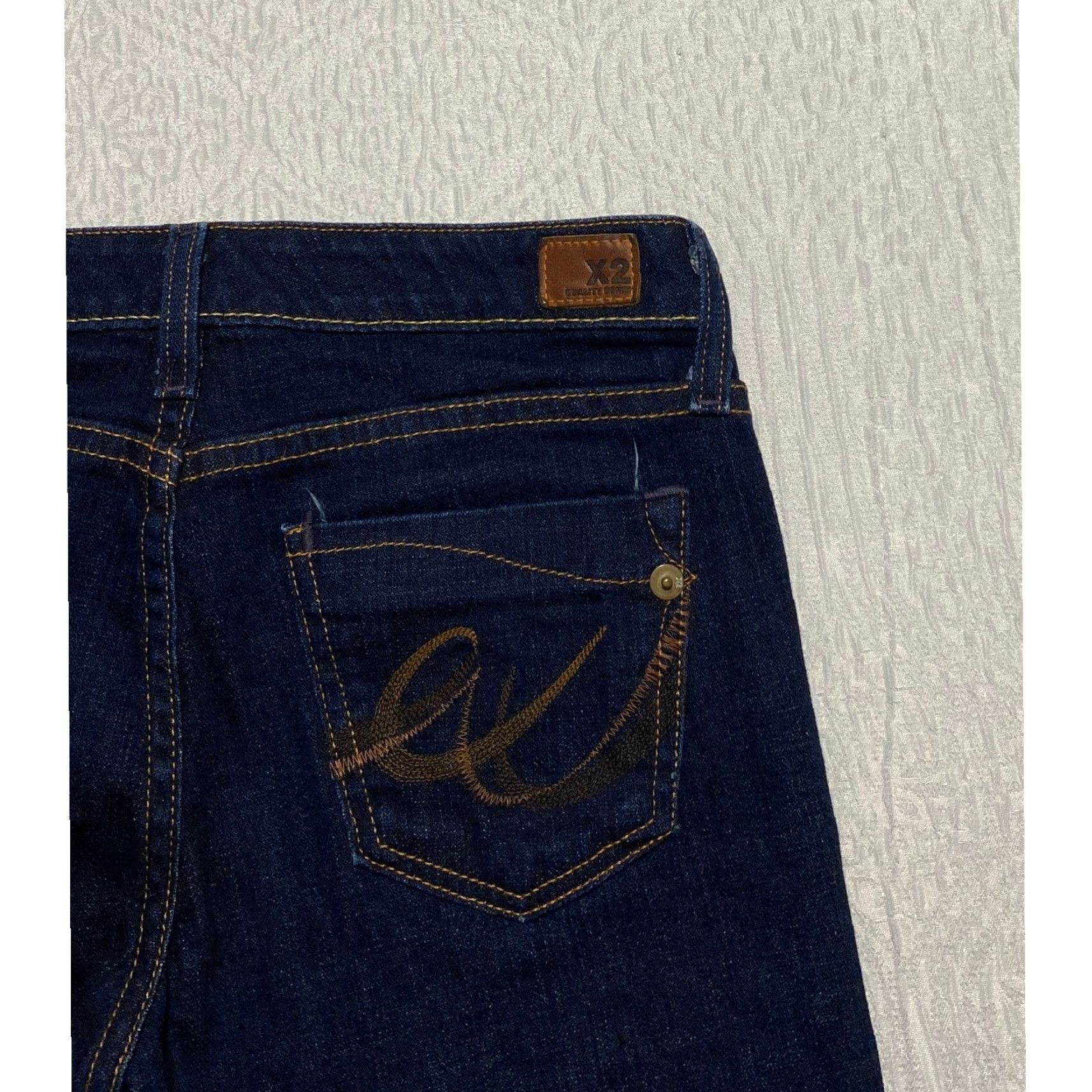 Denime X2 Jeans Skinny Women's Size 0 Blue 30x33 Denim Low Rise Pocket Embroidered 5-Pocket Quality Size 25" / US 0 / IT 36 - 3 Thumbnail