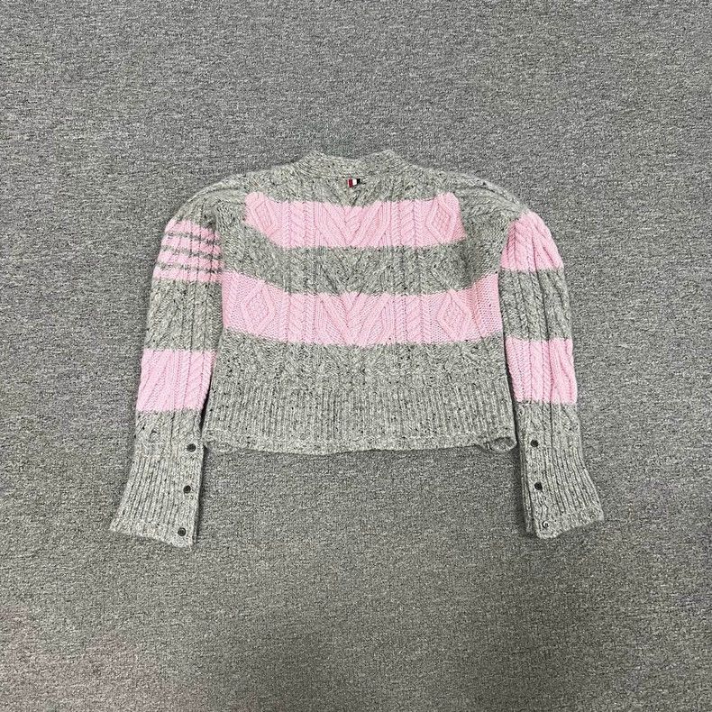 Thom Browne Thom Browne Size 0 Four-striped, gray and pink, hemp knitte Size XS / US 0-2 / IT 36-38 - 3 Thumbnail