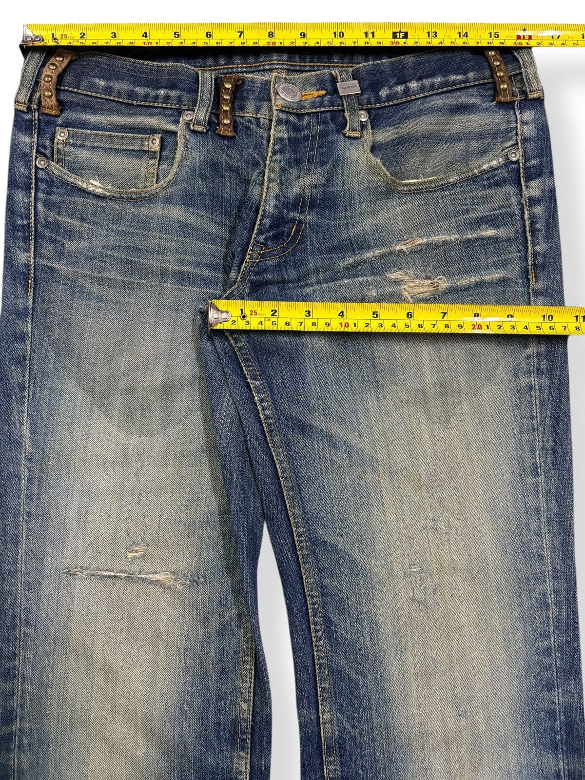 Studio D'Artisan Vintage Studio D’Artisan Studded Distressed Punk Jeans Size US 32 / EU 48 - 16 Thumbnail