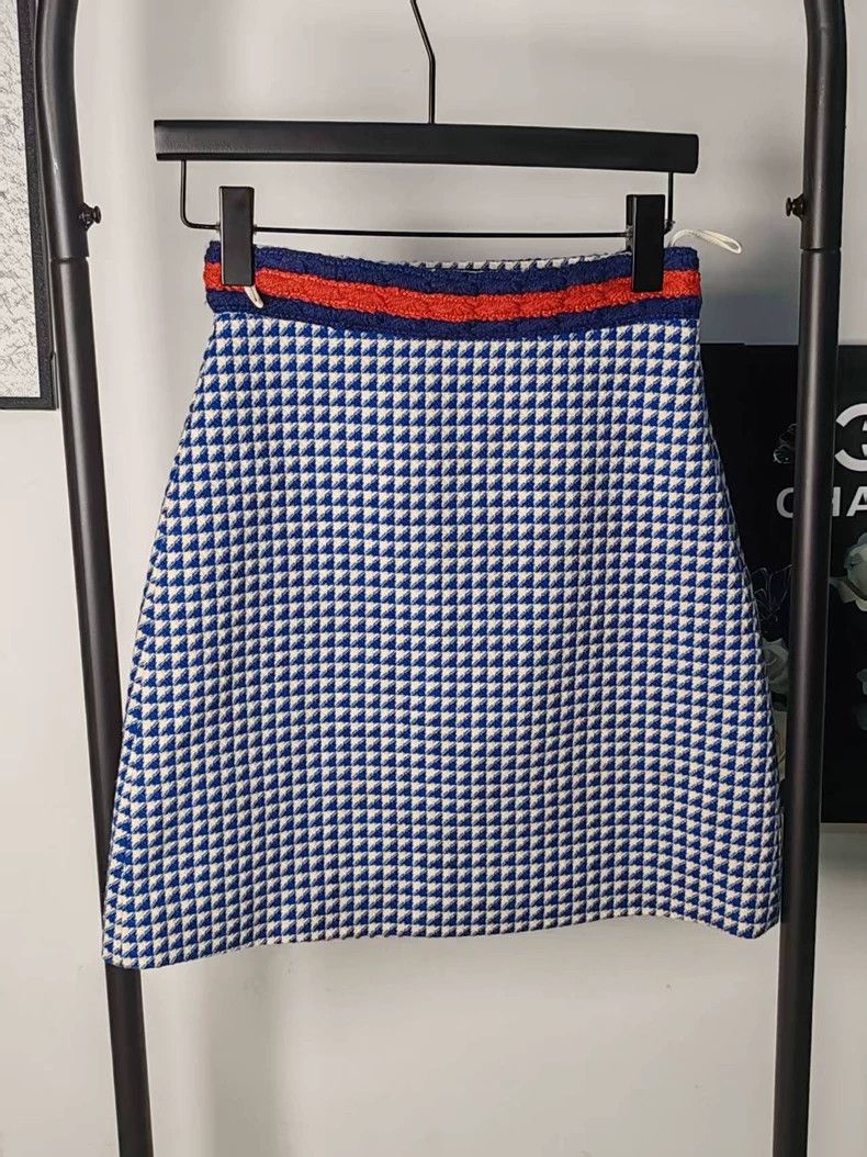 Gucci Gucci Houndstooth Tweed Mini Skirt - dmc Size US 38 / EU 54 - 1 Thumbnail