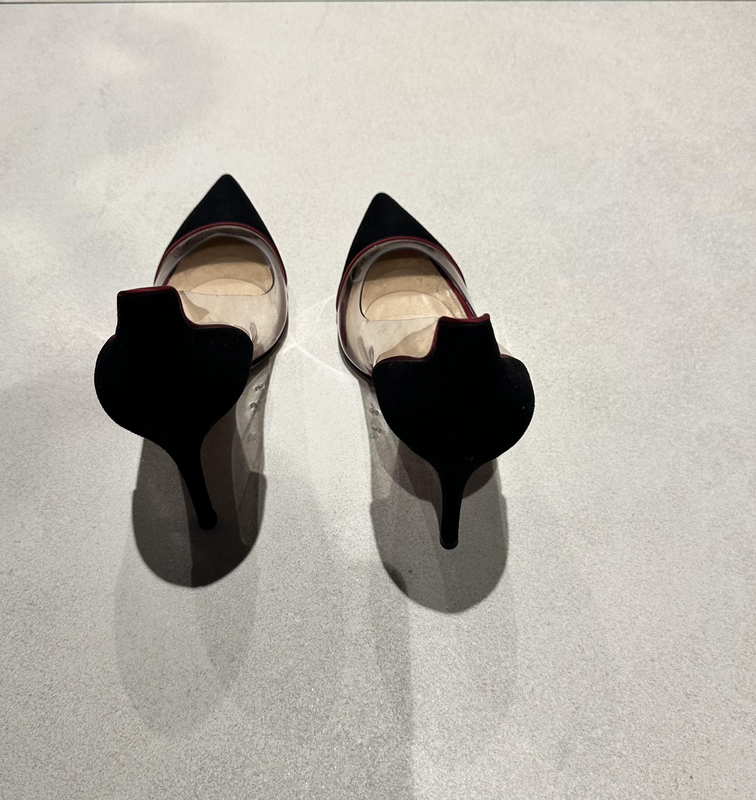 Gianvito Rossi Gianvito Rossi Plexi 85 suede trim and PVC pumps Size US 9.5 / IT 39.5 - 3 Thumbnail