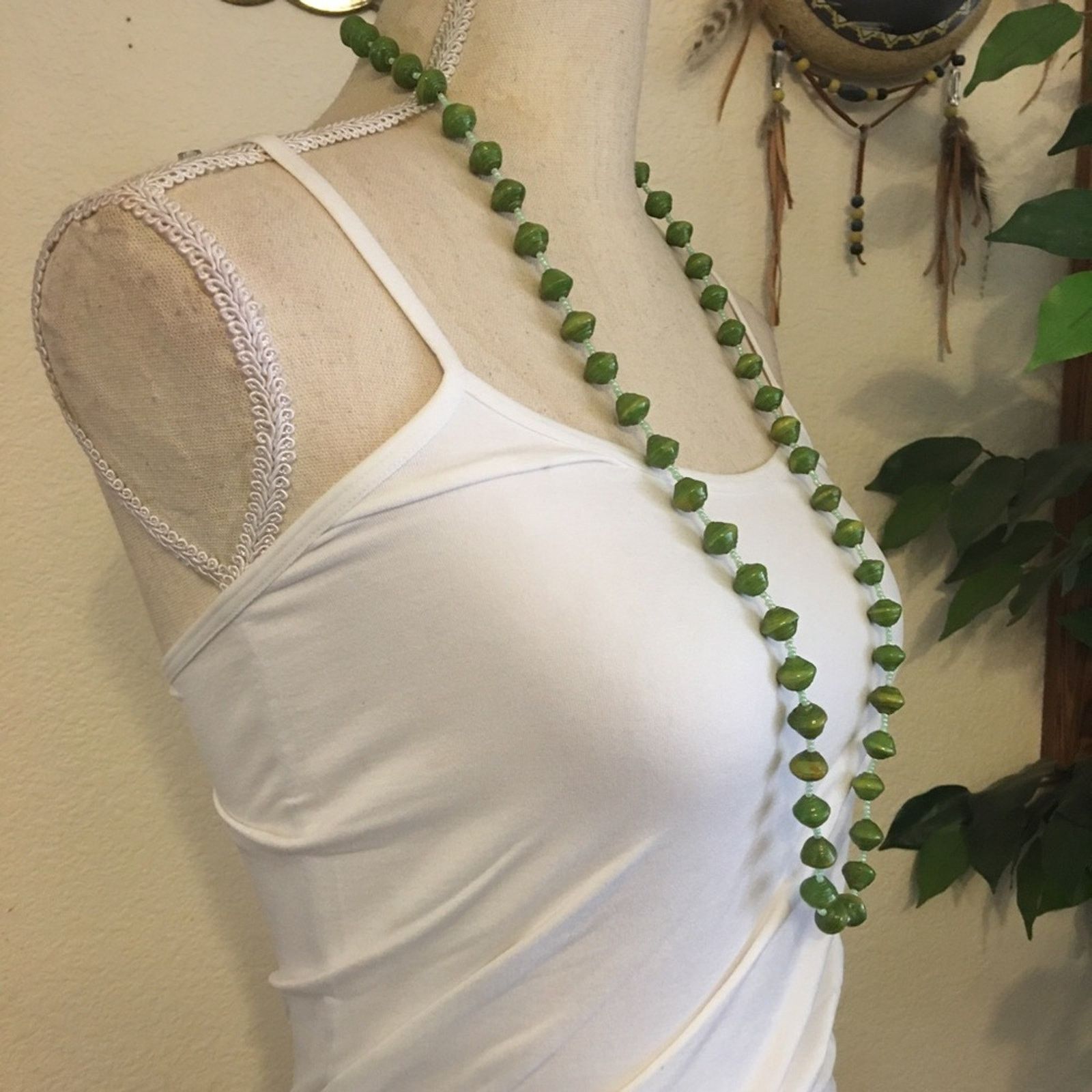 Handmade Handmade resin coated paper bead necklace Size ONE SIZE - 2 Thumbnail