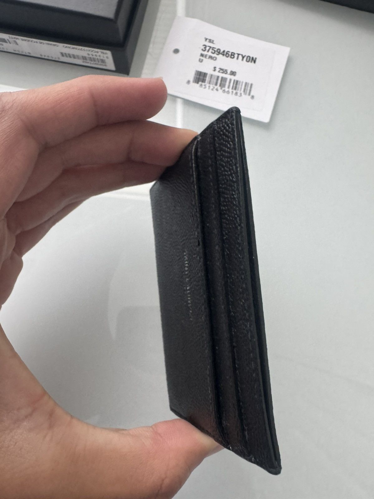 Saint Laurent Paris Leather Saint Laurent Black Caviar Calfskin Card Case YSL Size ONE SIZE - 10 Thumbnail