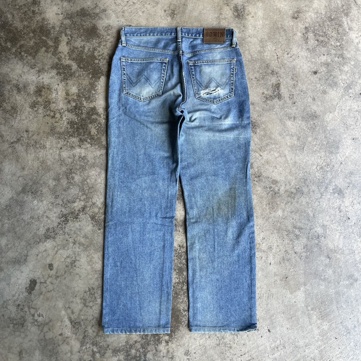 Edwin 🔥Vintage Edwin 403 Stoned Washed Ripped Distress Denim Jeans Size US 31 - 4 Thumbnail