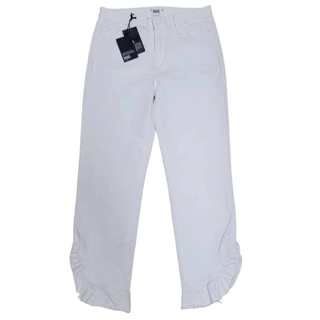 Paige PAIGE Hoxton Straight Ruffle-Detail Ankle. Size 30.Inseam 27 Size 30" / US 8 / IT 44 - 2 Thumbnail