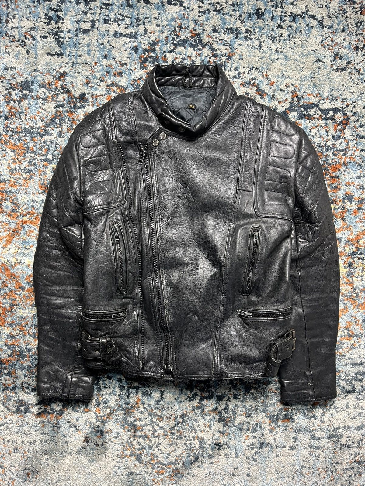 Avant Garde Vintage 90s Leather biker jacket Crazy avant-garde design ...