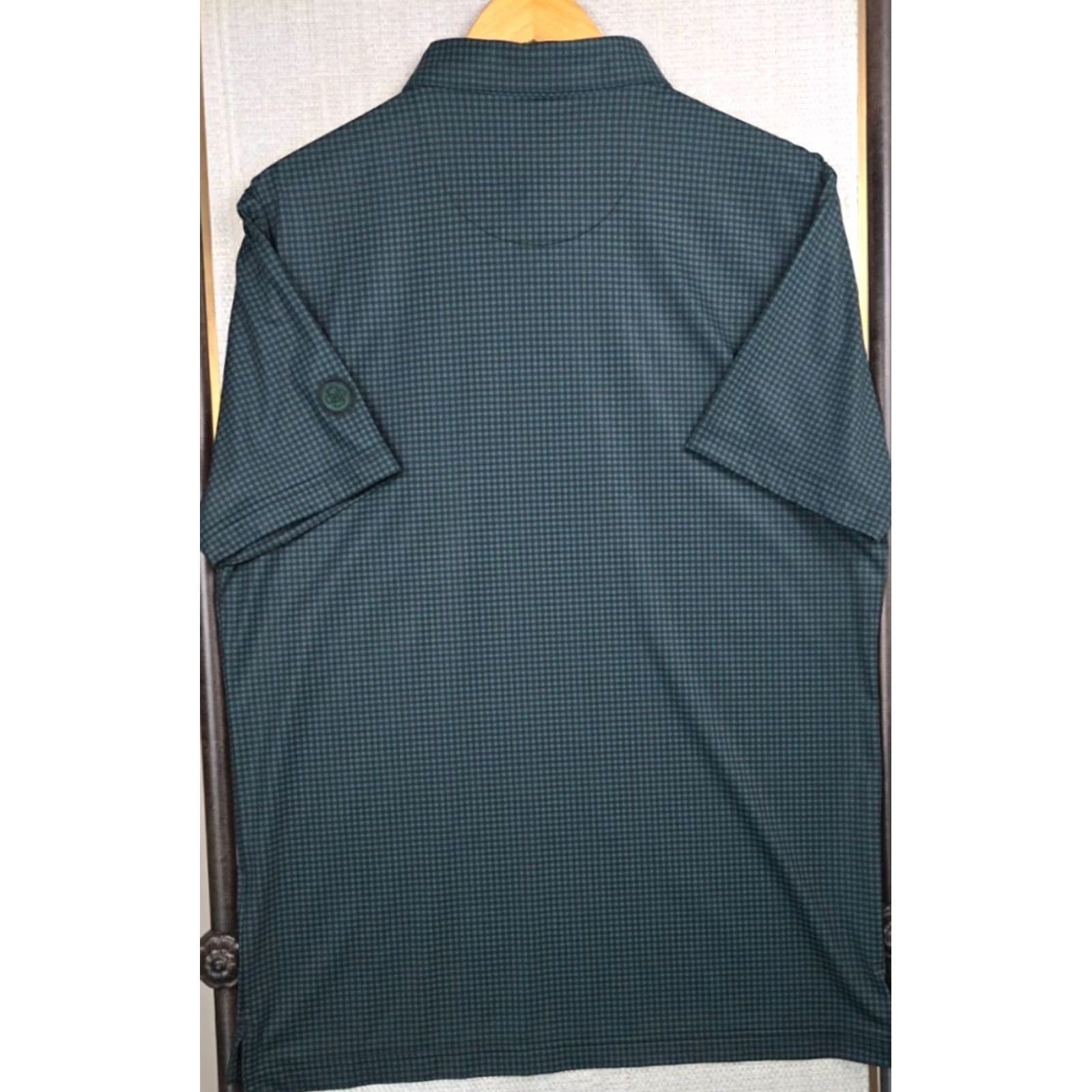 Vintage Dunhill Polo Shirt Mens Green Check Short Sleeve Collared Lightweight Moisture Wicking UV Performance Golf Casual Shirt Size M Size US M / EU 48-50 / 2 - 5 Thumbnail