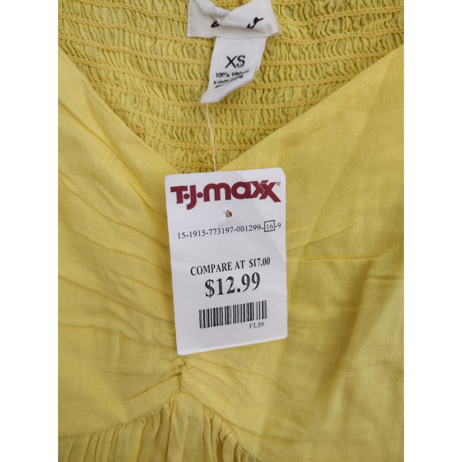 Vintage Japna Women's Yellow V-Neck Cap Sleeve Crop Flare Blouse XS Size XS / US 0-2 / IT 36-38 - 6 Thumbnail