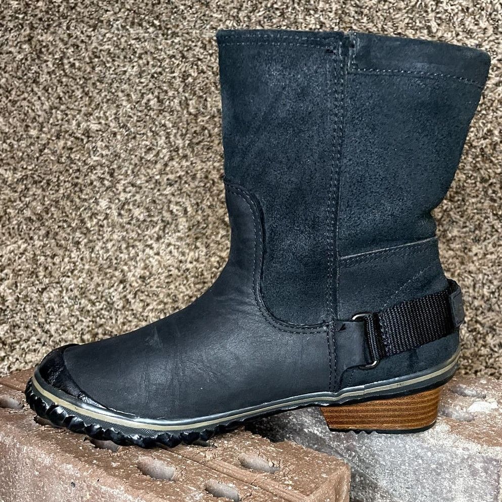SOREL Sorel Slimshortie Nubuck Leather Ankle Duck Boots Black 5 Size US 5 / IT 35 - 9 Thumbnail