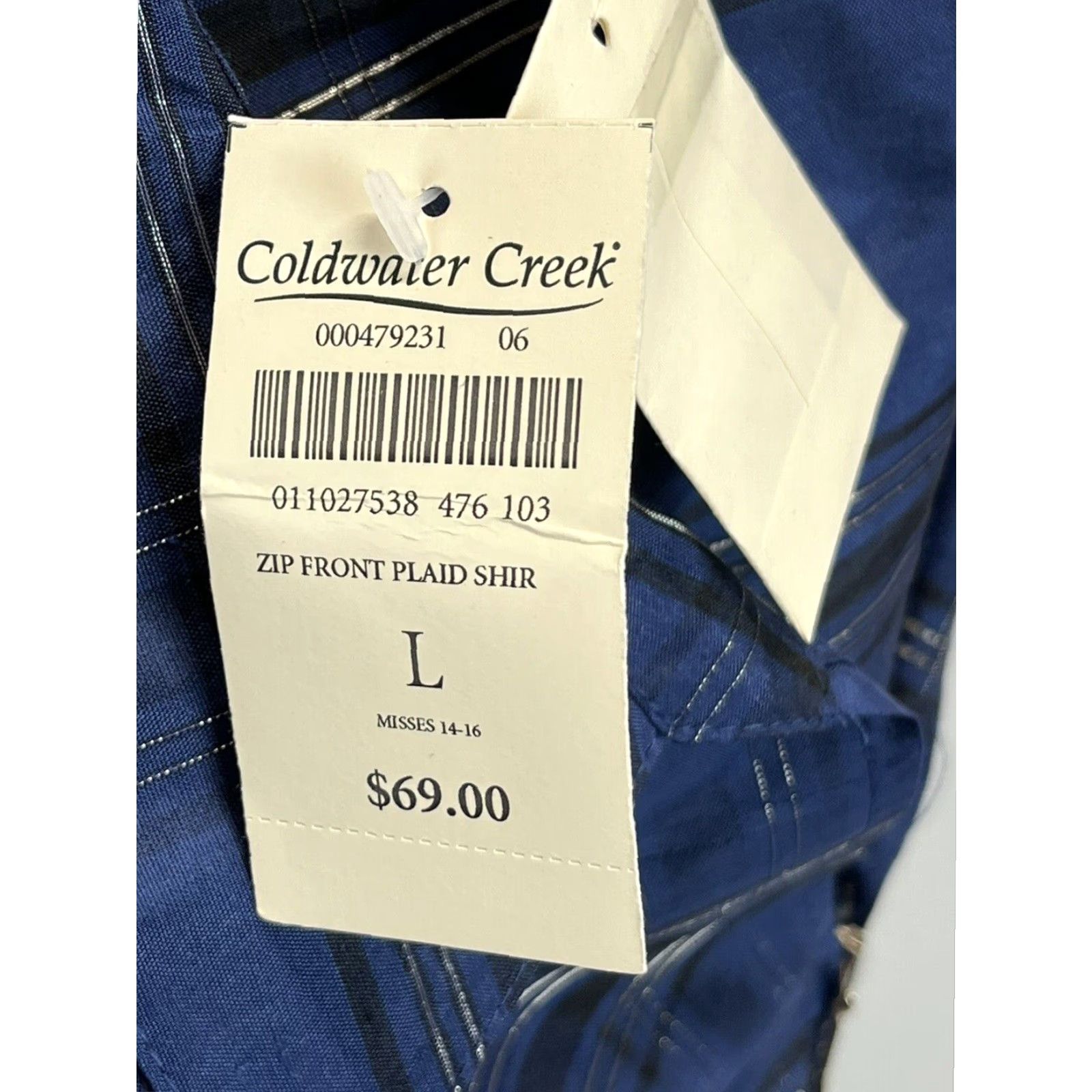Coldwater Creek Coldwater Creek Silk Blend Plaid Blouse Shirt Women's Large Blue Long Sleeve Full Zip Size L / US 10 / IT 46 - 8 Thumbnail