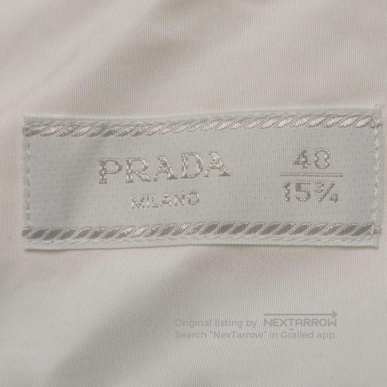 Prada Prada White Cotton Crystal Collar Button. Size US M / EU 48-50 / 2 - 3 Thumbnail