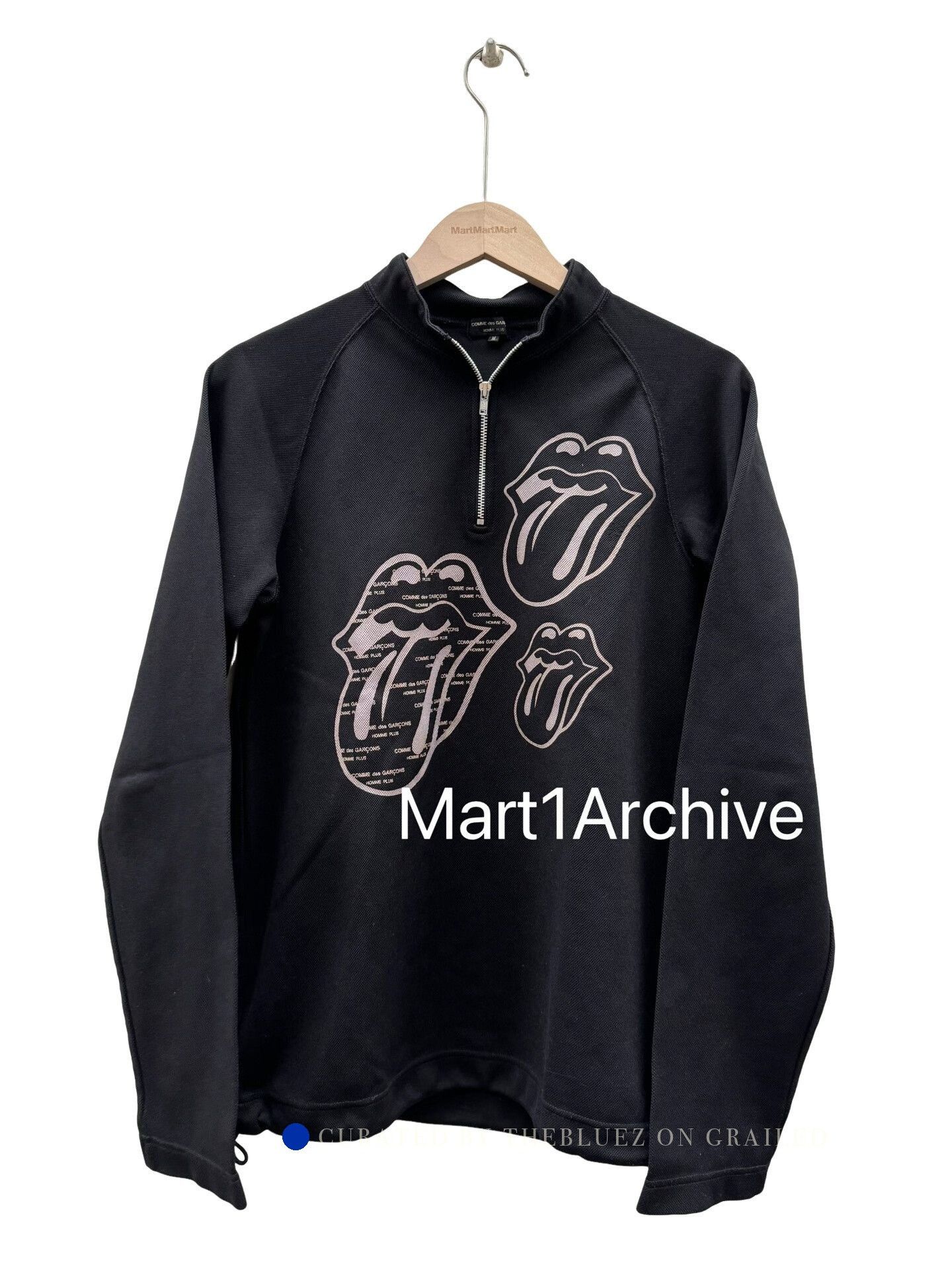 Comme des Garcons Black Half-Zip Rolling Stones Sweatshirt Size US M / EU 48-50 / 2 - 1 Thumbnail