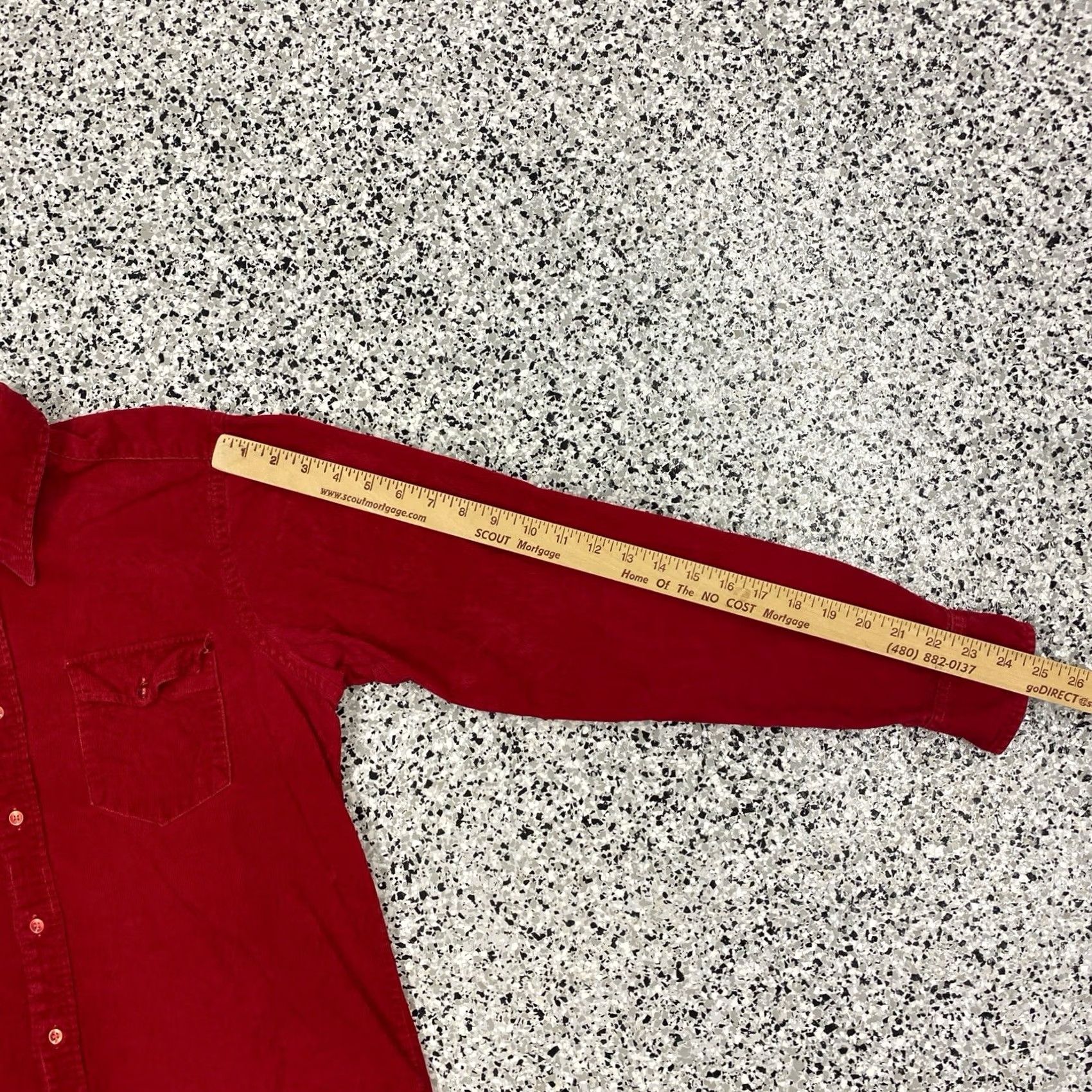 Vintage VINTAGE Panda Shirt Corduroy Red Cotton Long Sleeve Button Pocket 80s Men XL Cotton Button-Down Mens Size US XL / EU 56 / 4 - 4 Thumbnail