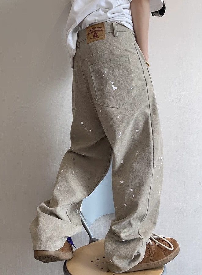 Japanese Brand × Vintage Avant garde reverse front all-over paint splatter pants Size US 29 - 3 Thumbnail