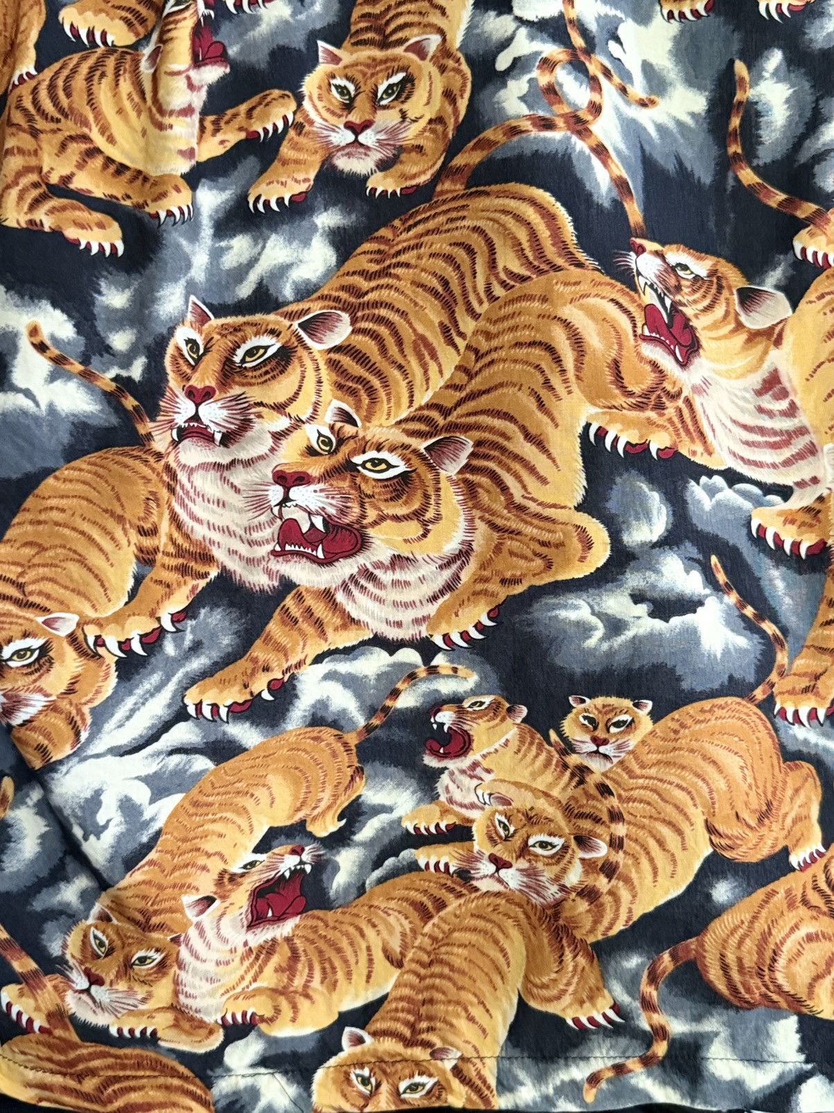 Sun Surf Vintage 80s Pineapple Juice Rayon 100 Tiger Button Up Size US M / EU 48-50 / 2 - 11 Thumbnail