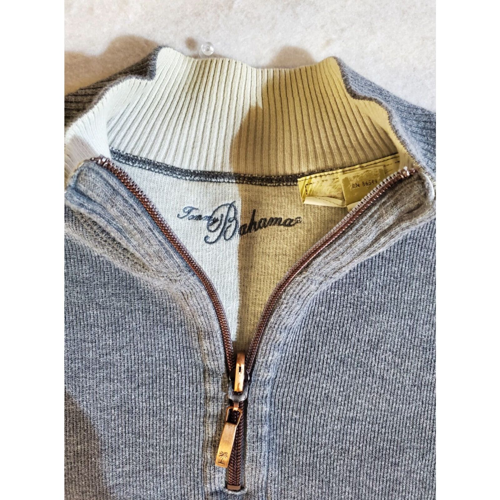 Tommy Bahama Tommy Bahama Signature Mens M Gray 1/4 Zip Pullover Long Sleeve Mock Neck Shirt Jacket Pullover Casual Athletic Mens Regular Gray Size US M / EU 48-50 / 2 - 3 Thumbnail