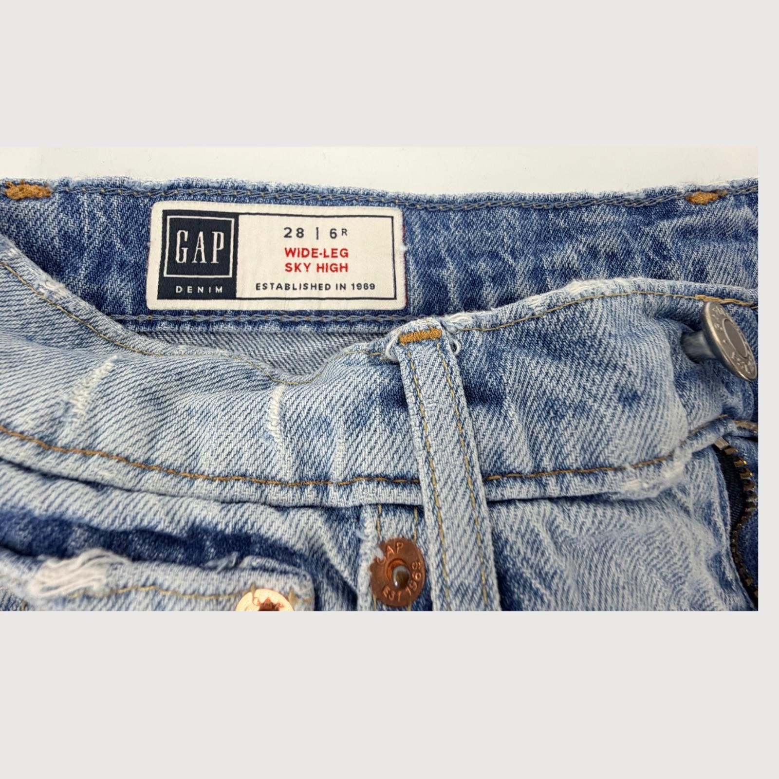 Gap Gap Wide Leg Jeans Light Wash High Rise 28 Y2K Size 28" / US 6 / IT 42 - 3 Thumbnail