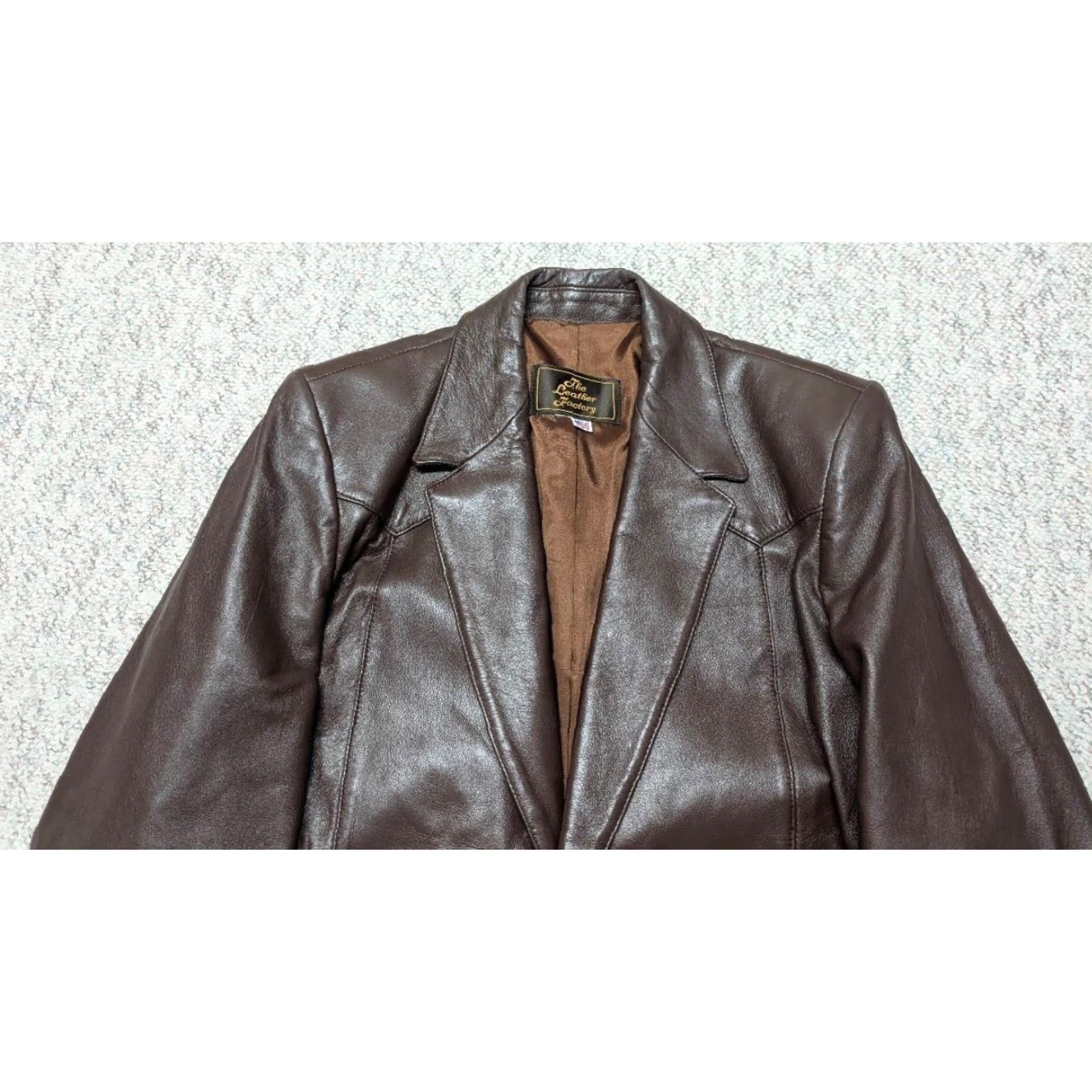 Vintage VINTAGE The Leather Factory Western Blazer Blazer 2XL Mens Brown Cowhide 48L Jacket 2XL USA Made Vintage Leather blazer Size 48R - 7 Thumbnail