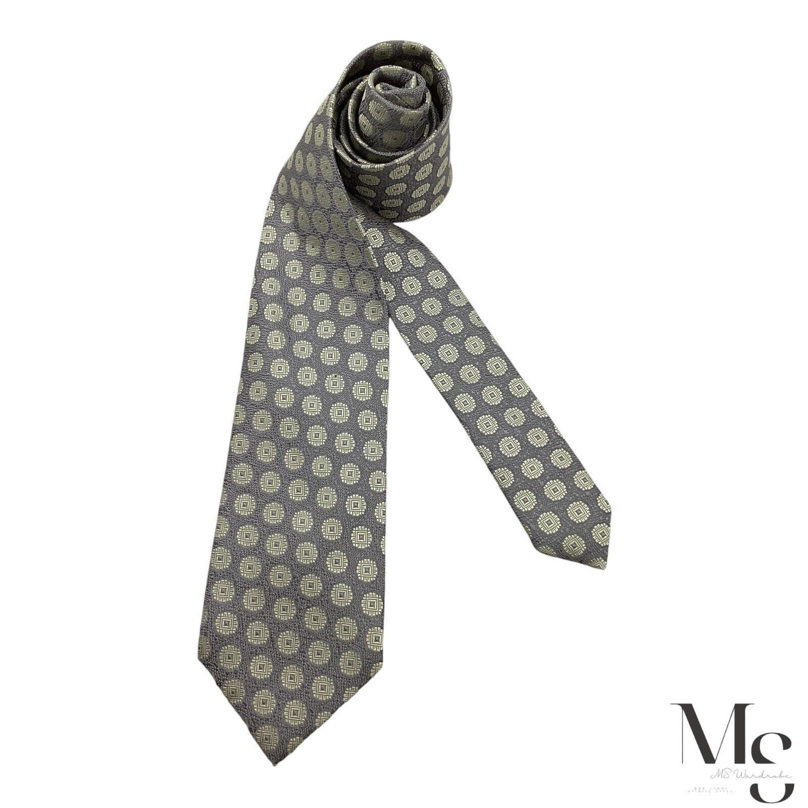 Charvet CHARVET PLACE VENDÔME Gray Geometric Silk Tie Made In France Size ONE SIZE - 1 Thumbnail