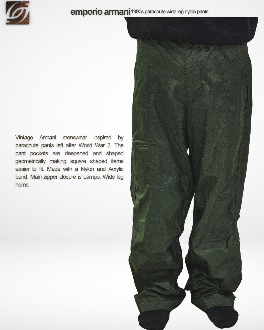 Armani × Emporio Armani × Vintage 1990s Emporio Armani Parachute 