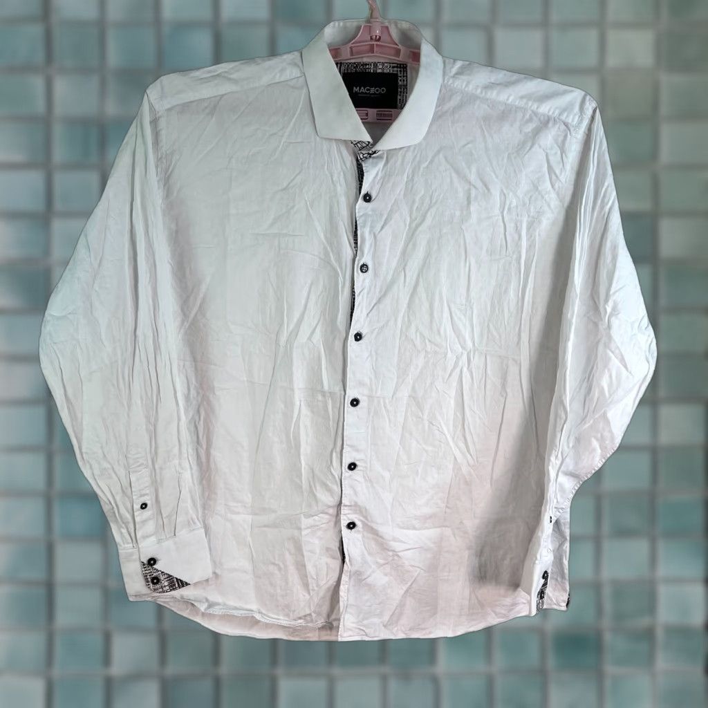 Maceoo VINTAGE No, Maceoo Einstein Connect White Gray Button-Up Long Sleeve Shirt Adult 3XL White Cotton Button-Up Designer 90s Mens Size US XXL / EU 58 / 5 - 1 Thumbnail