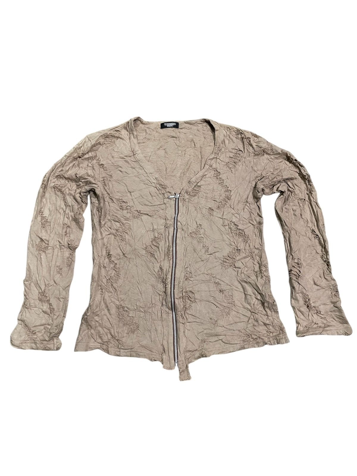 Designer × Japanese Brand × Tornado Mart Tornado Mart x Halfzipper Cardigan x Distressed Design Size M / US 6-8 / IT 42-44 - 1 Thumbnail