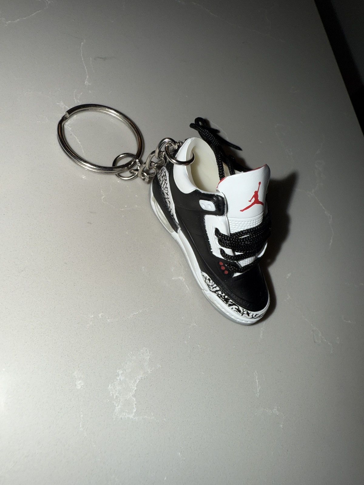Nike 3D Mini Sneaker Shoe Nike Air Jordan 3 Black Cement keychain Size ONE SIZE - 2 Thumbnail