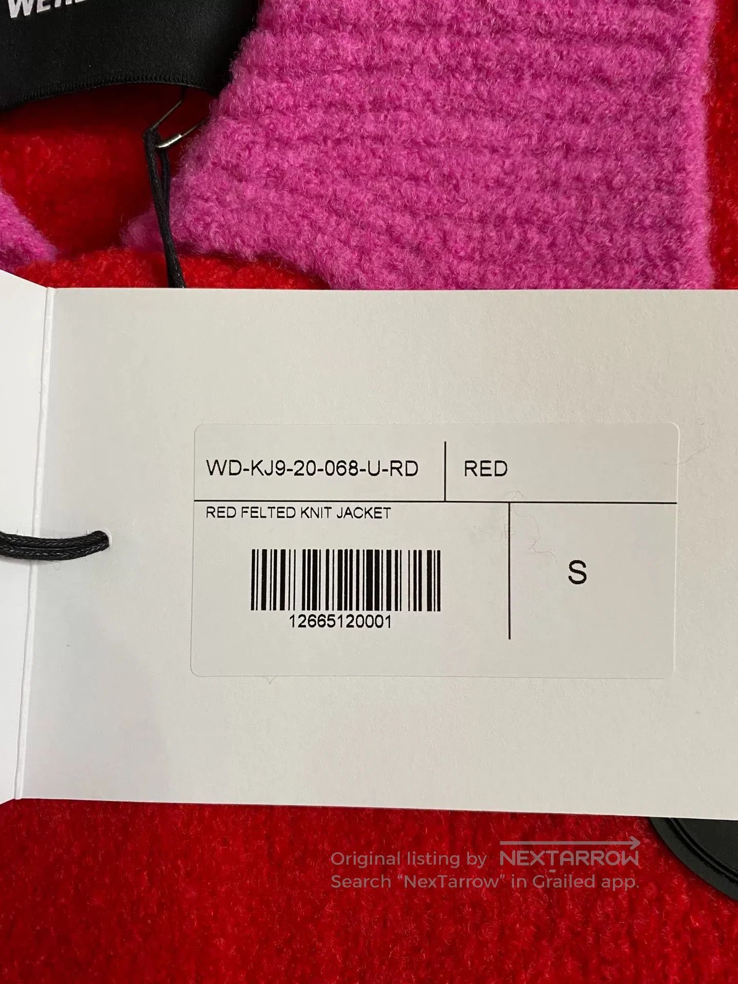 WE11DONE red and pink knit cardigan with logo. Size M / US 6-8 / IT 42-44 - 7 Thumbnail
