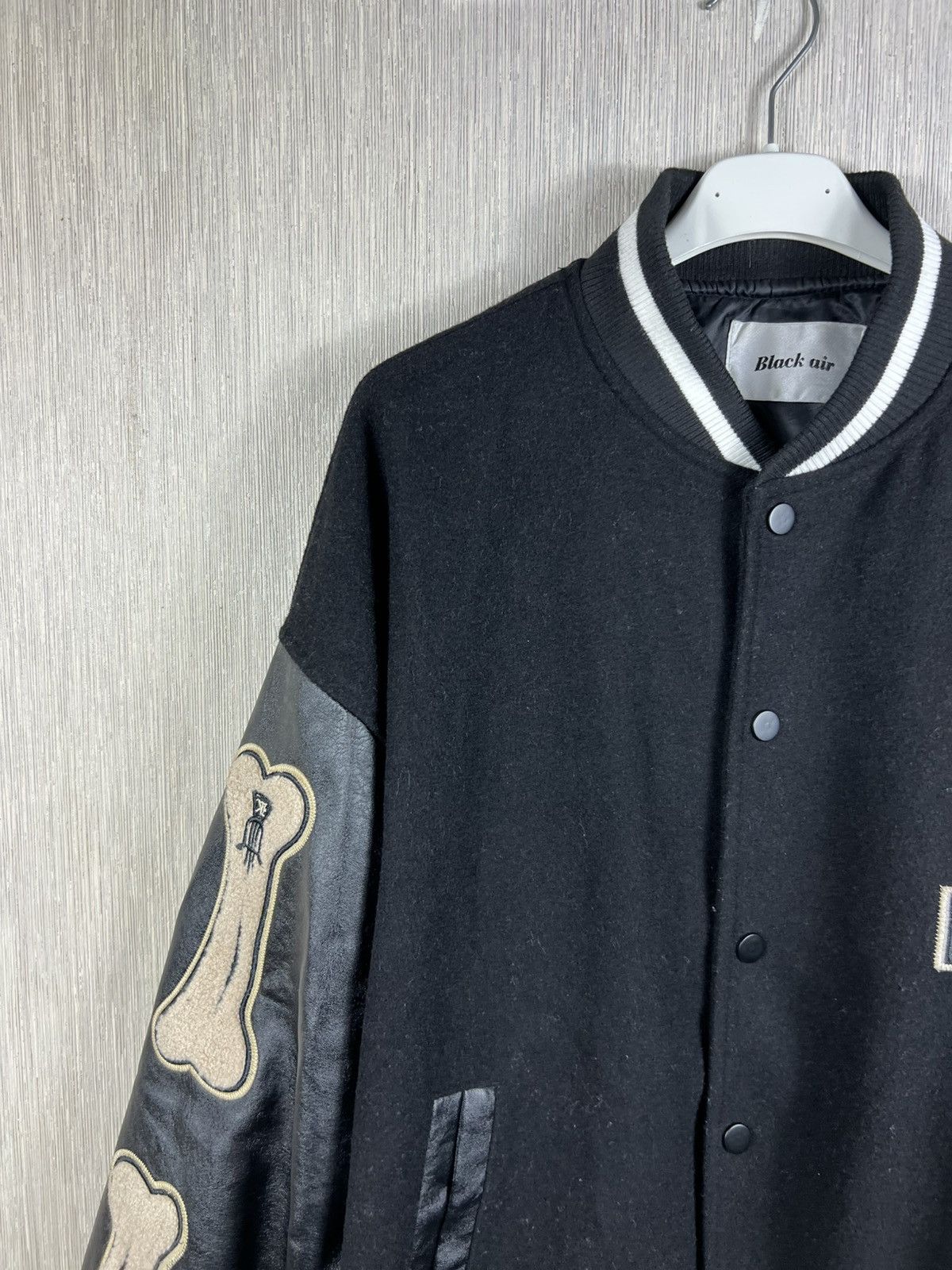 Japanese Brand Made Extreme leather wool varsity jacket kapital bones boxy Size US L / EU 52-54 / 3 - 4 Thumbnail