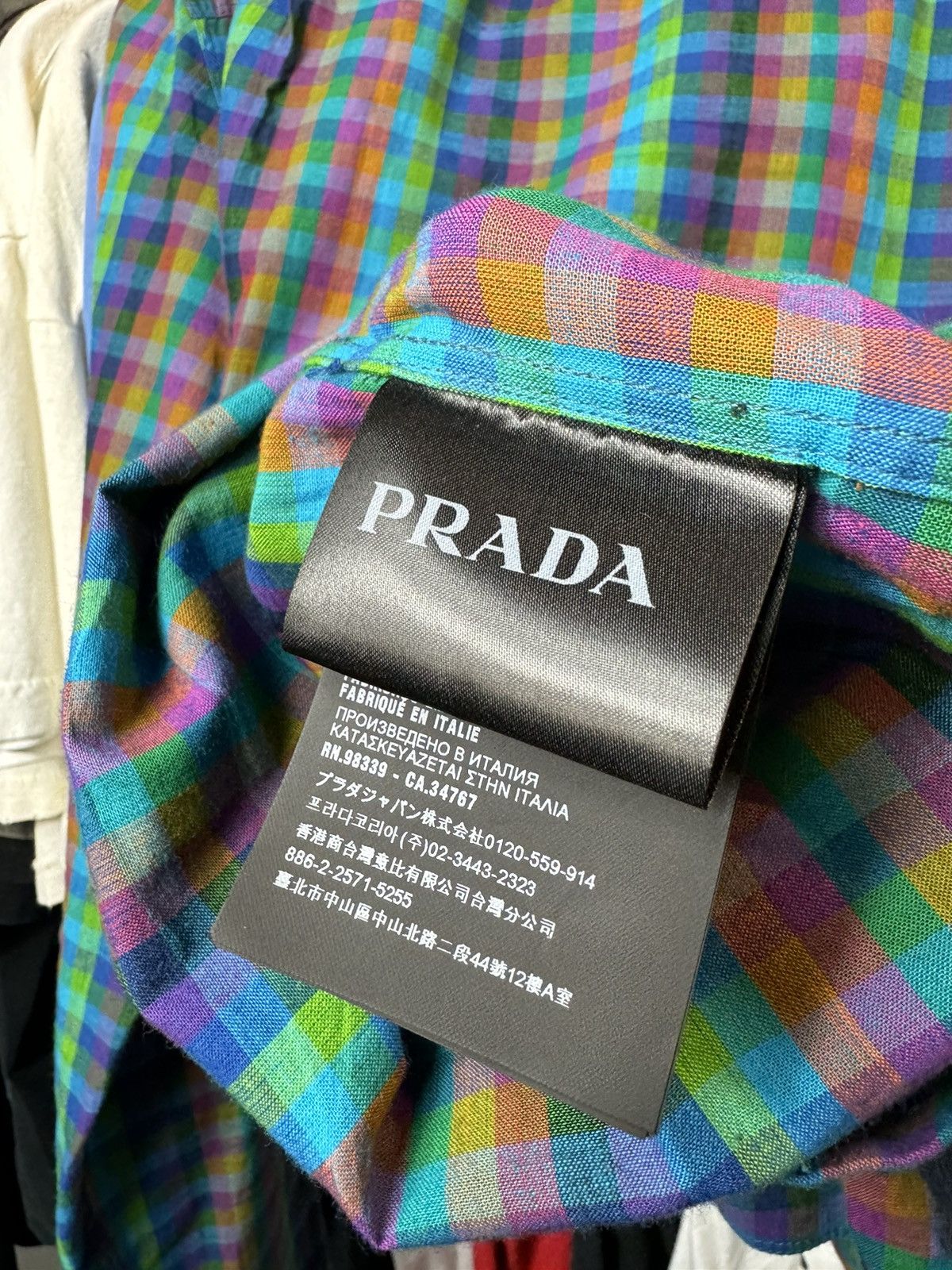 Prada Prada MultiColor Plaid Cotton Button Up Long Sleeve Shirt Size US M / EU 48-50 / 2 - 7 Thumbnail