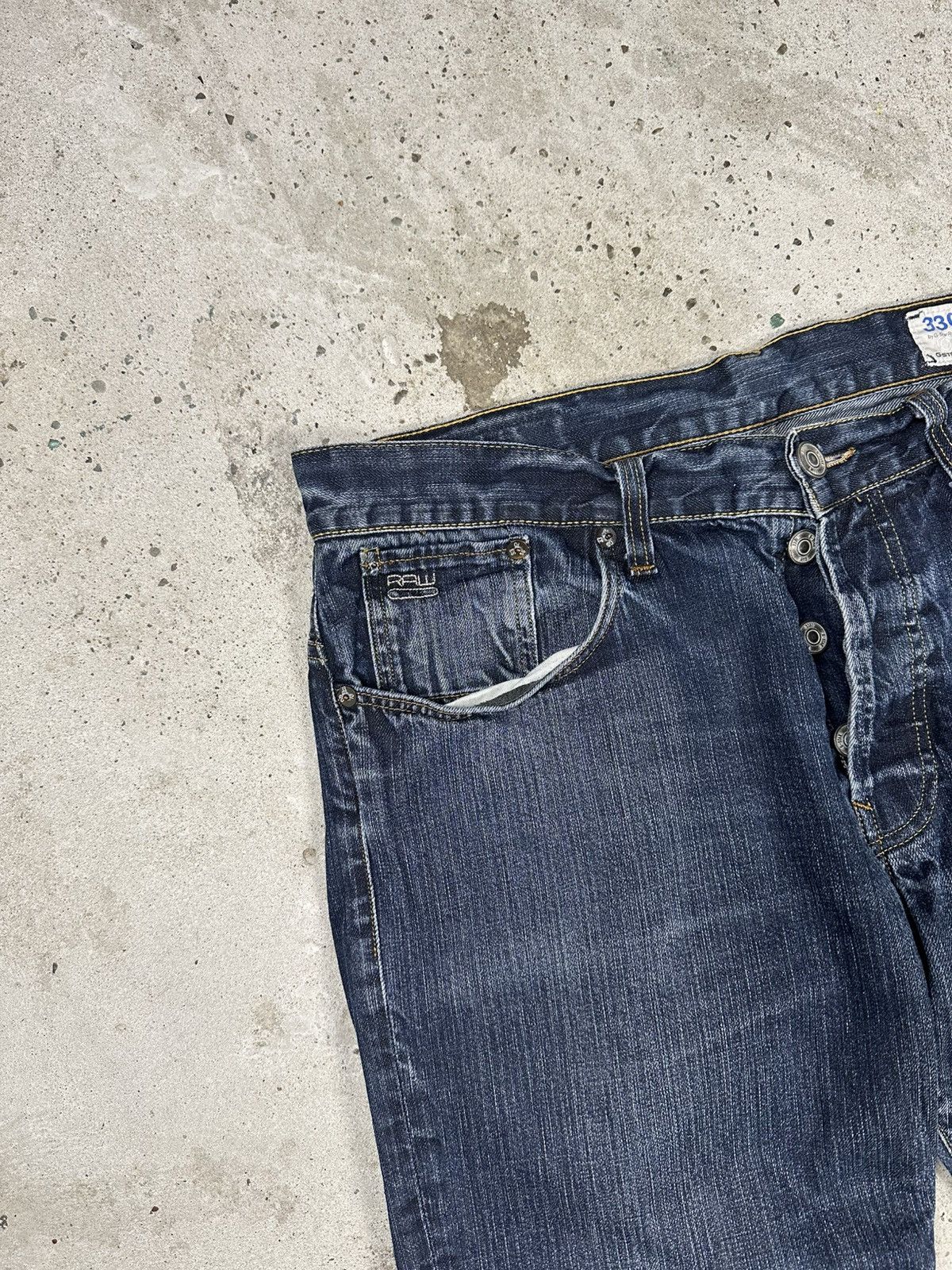 G-Star × Japanese Brand × Vintage Vintage Y2K G Star Raw 3301 Straight Denim Pants Jeans Size US 34 / EU 50 - 8 Thumbnail