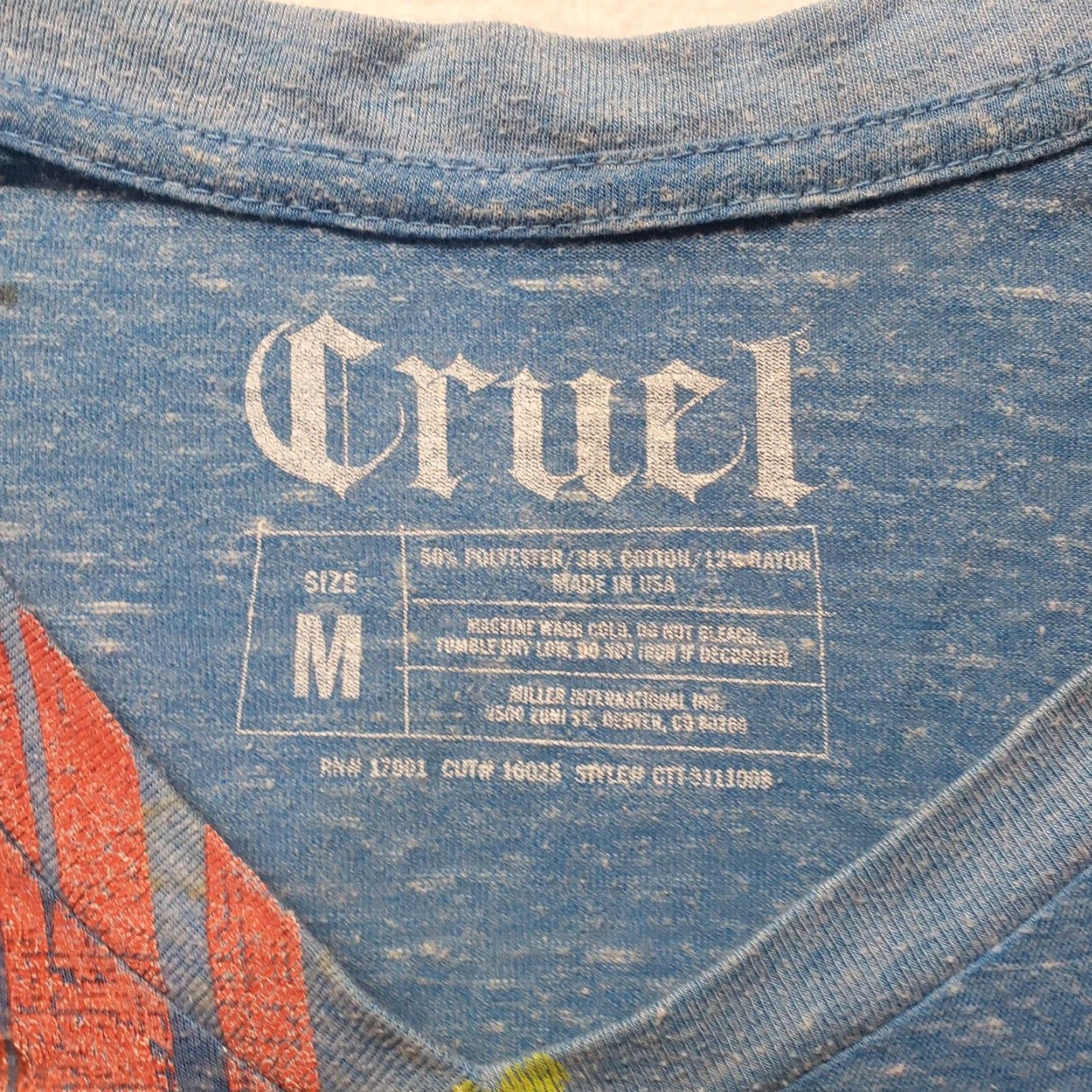Vintage Cruel Blue Tribal Short Sleeve Tee Shirt Adult Women's M Medium Shirt Womens M Blue Tribal Short Sleeve Tee Size M / US 6-8 / IT 42-44 - 2 Thumbnail