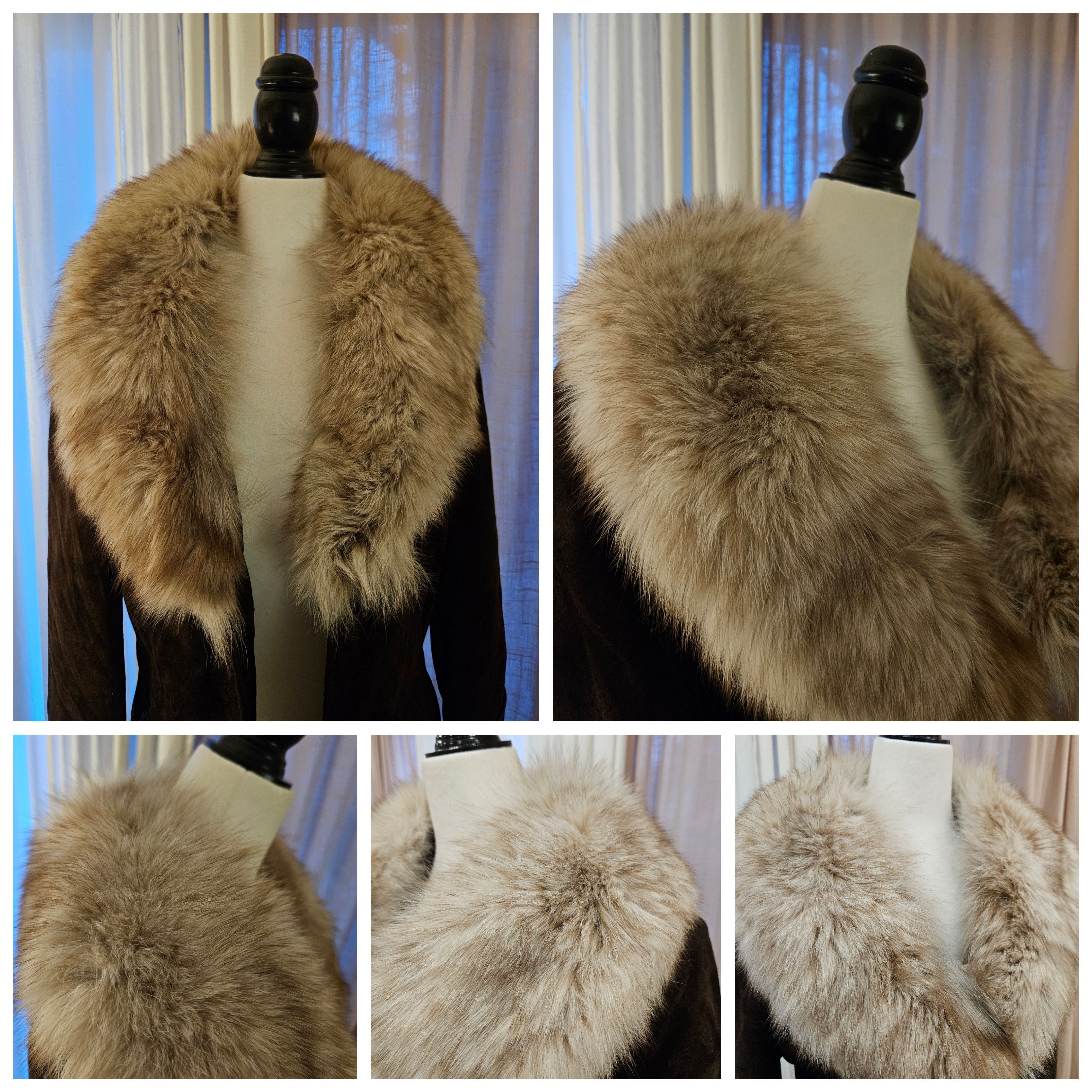 Vintage Vintage Suede Leather Fit-Flare Boho Princess Real Fur Coat Size M / US 6-8 / IT 42-44 - 4 Thumbnail