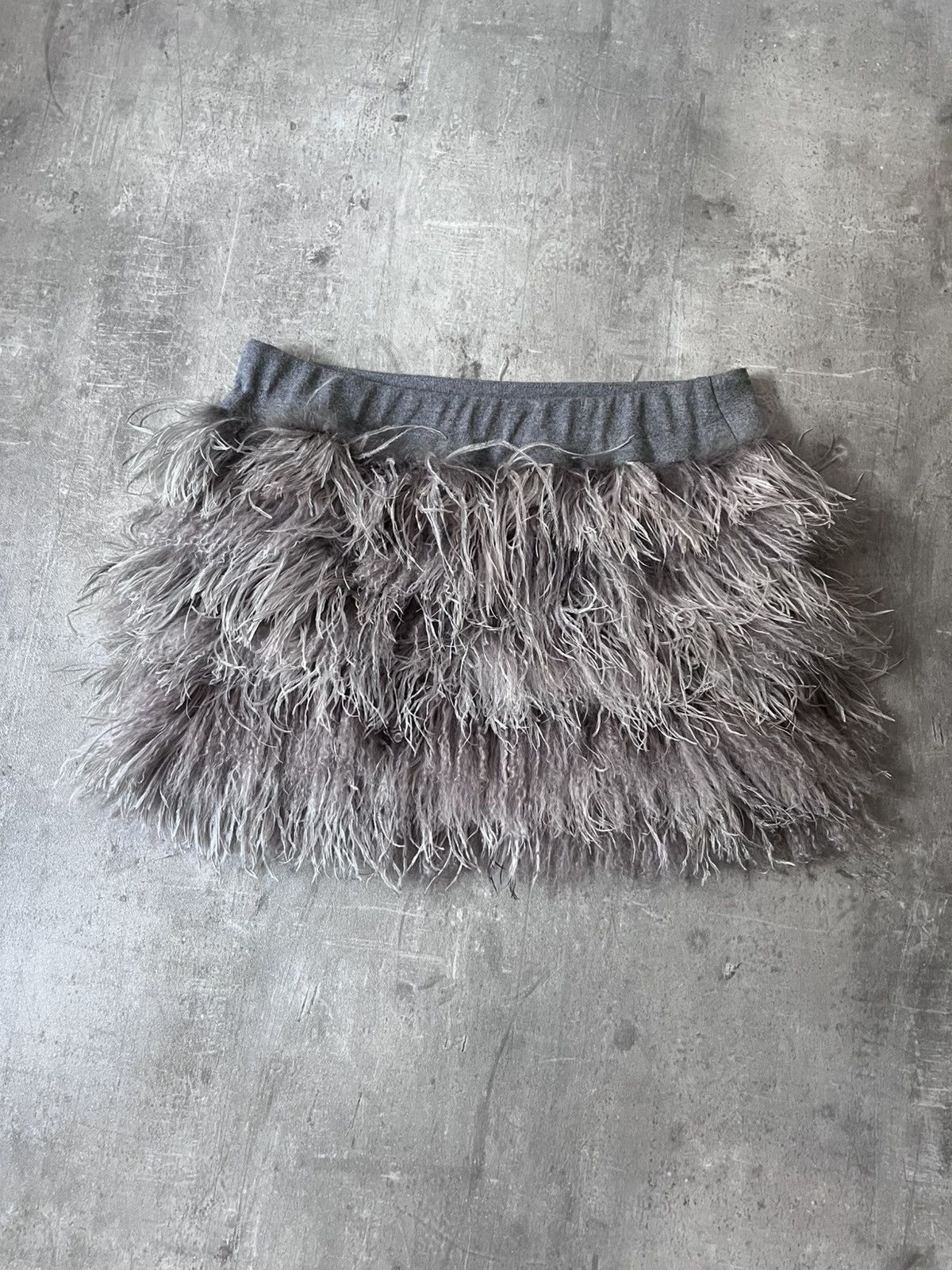 Brunello Cucinelli Brunello Cucinelli ostrich feather mini skirt grey Size 32" / US 10 / IT 46 - 3 Thumbnail