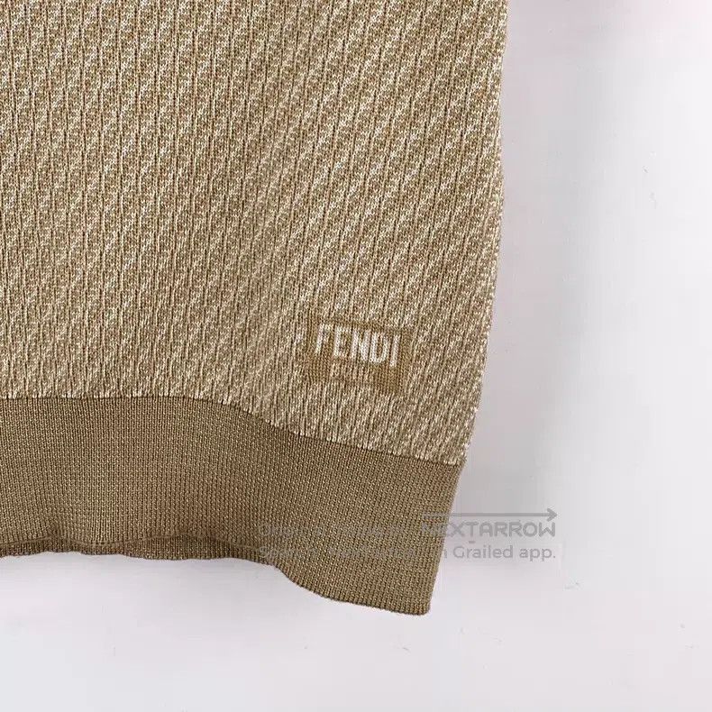 Fendi Fendi Caramel Logo Inlaid Wool Knit Short Sleeve Crewneck Size XS / US 0-2 / IT 36-38 - 4 Thumbnail