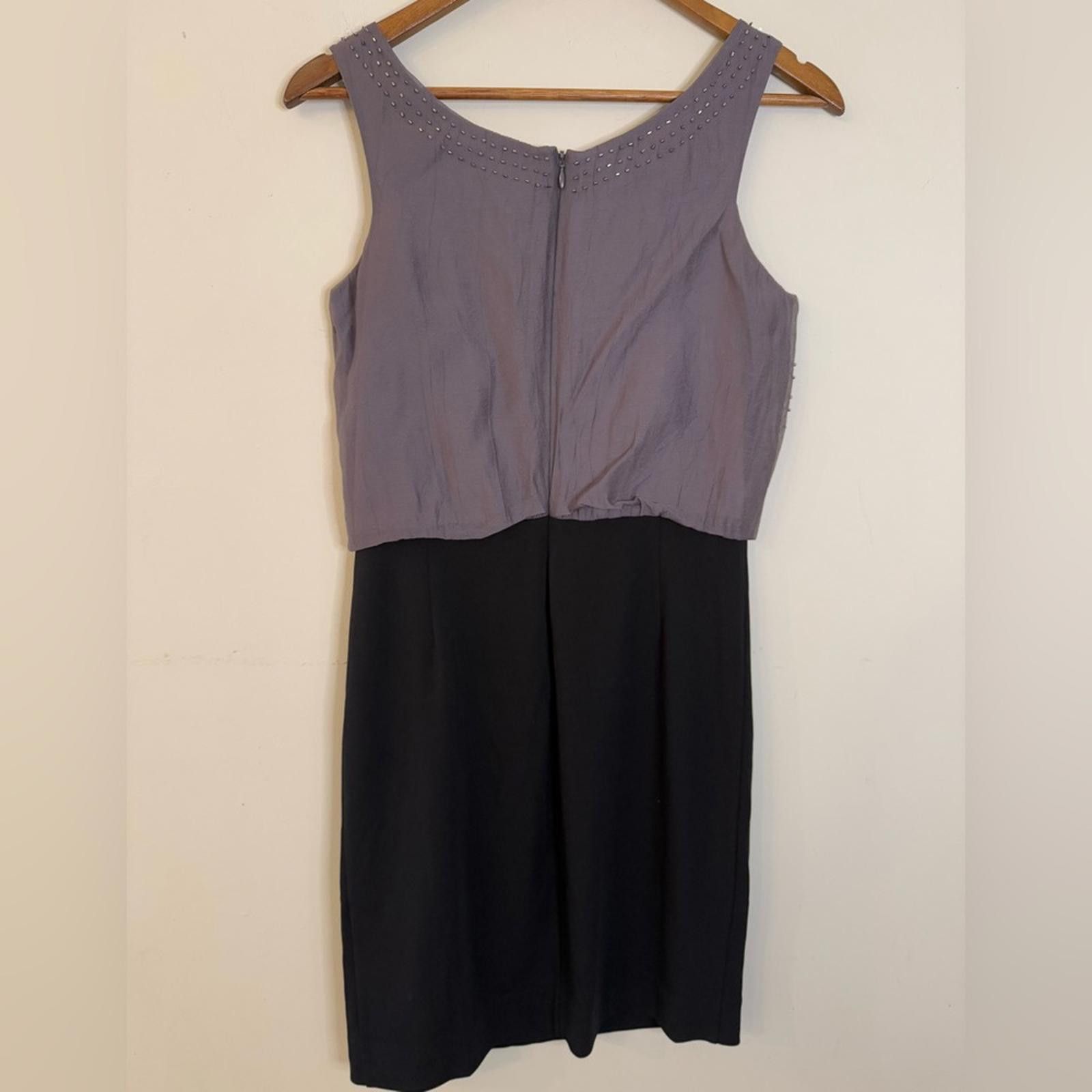 Other Suzi Chin black & gray beaded sleeveless midi dress SZ 4 Size S / US 4 / IT 40 - 3 Thumbnail