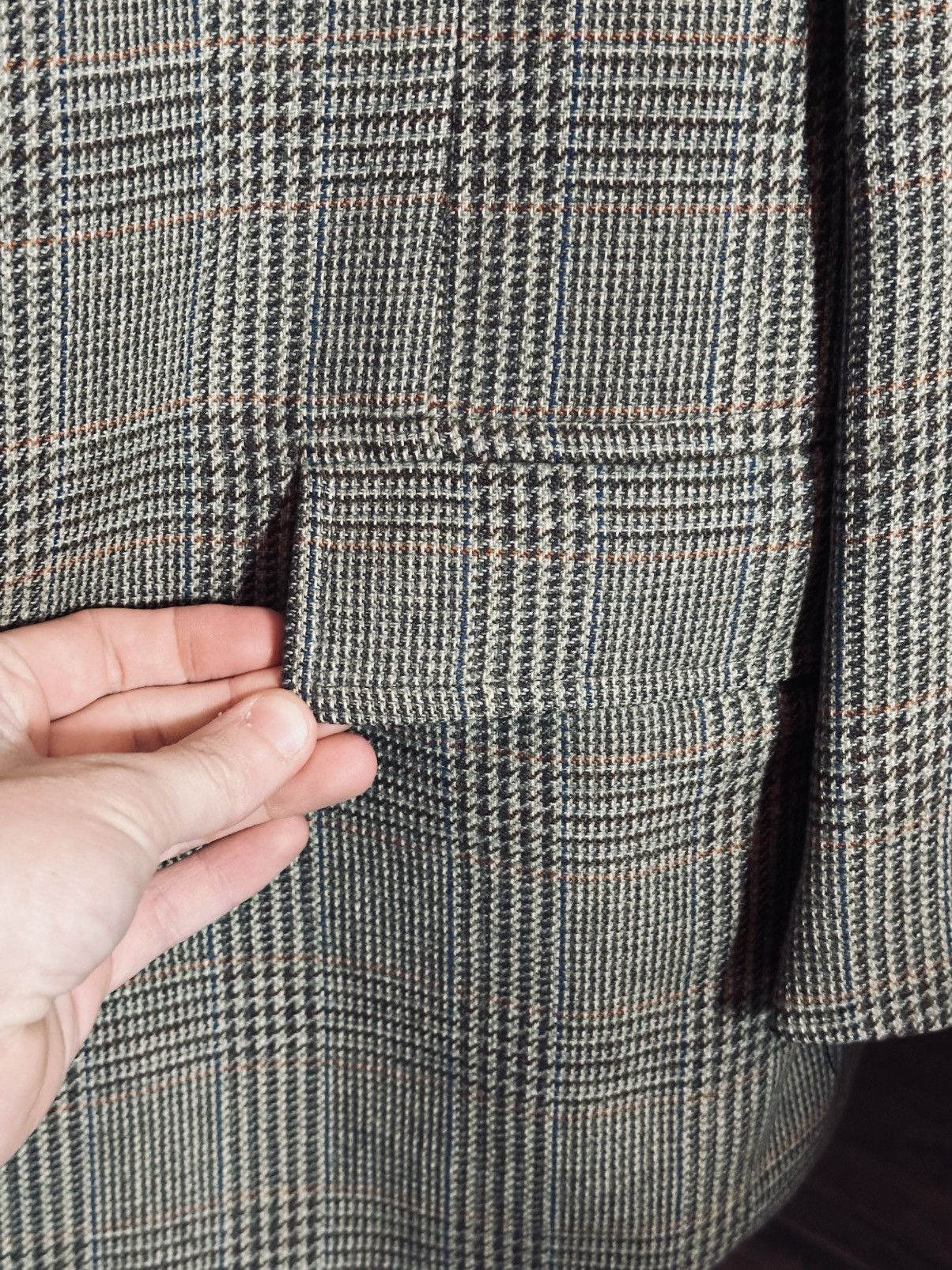 Brooks Brothers Vintage green herringbone plaid wool MiUSA sport coat Size 42R - 5 Thumbnail