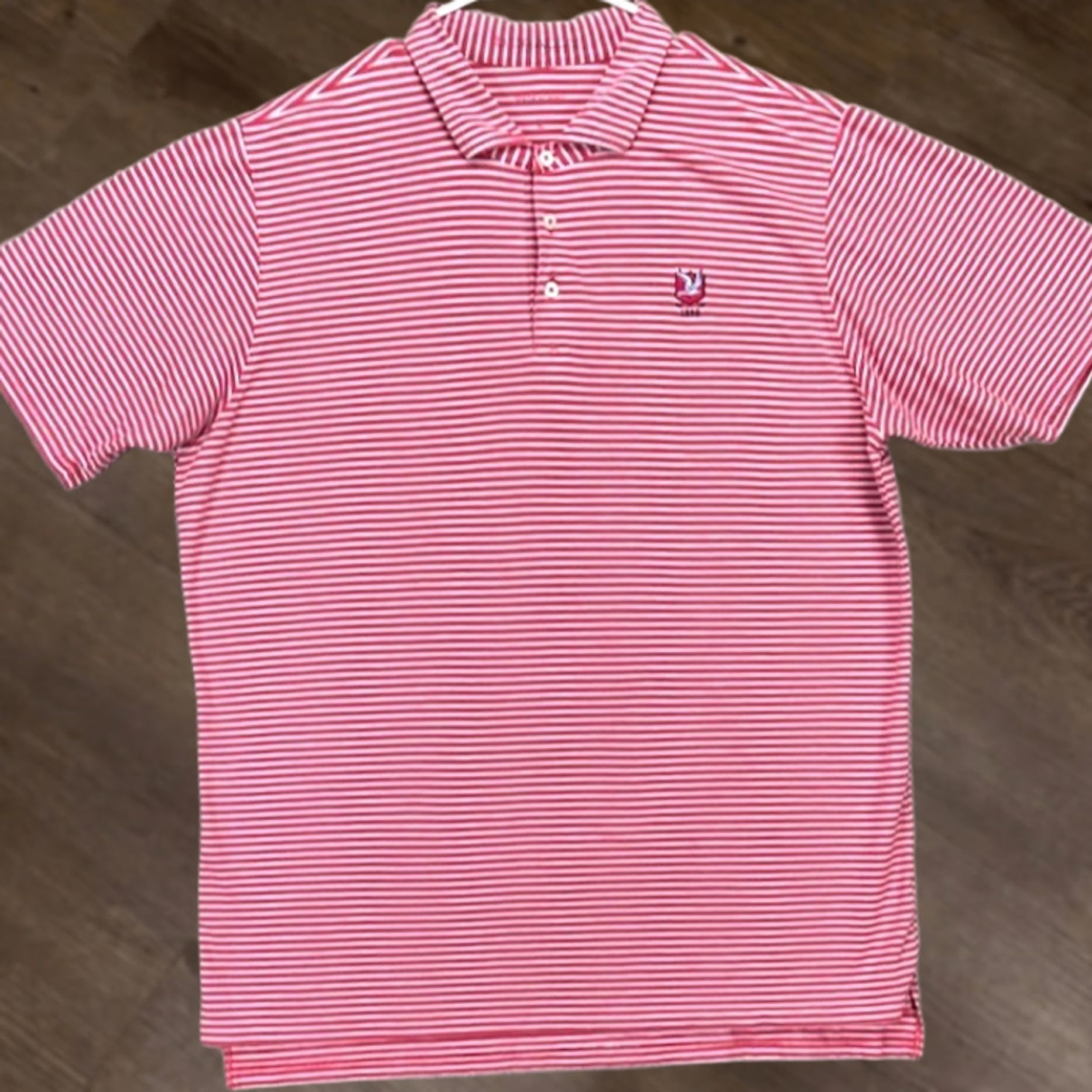 Vintage VINTAGE B. Draddy Mens Golf Polo Shirt Red Gray Stripe Short Sleeve Rugby Stretch Size US L / EU 52-54 / 3 - 1 Thumbnail