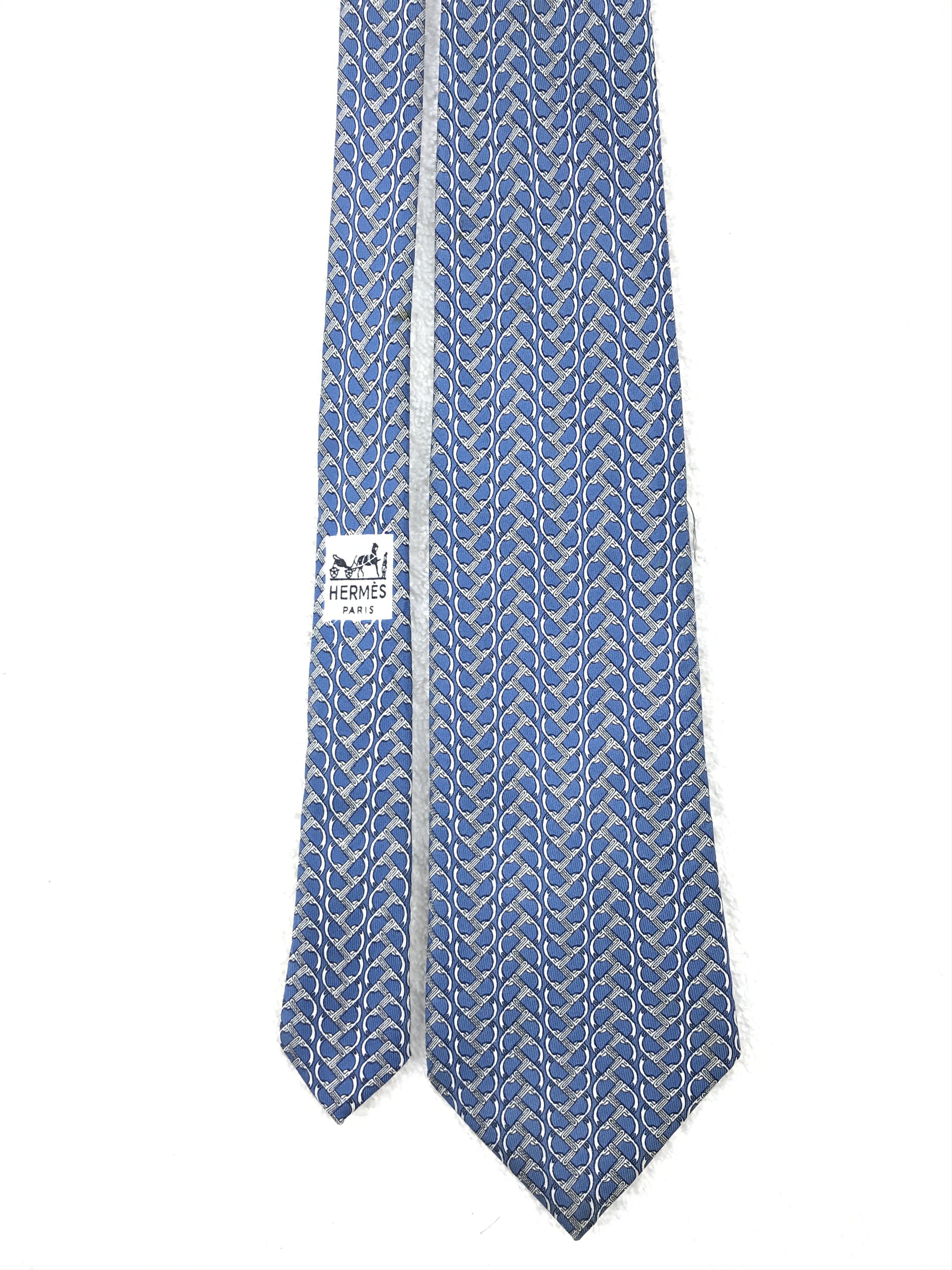Designer × Hermes Vintage Hermes Silk Necktie Size ONE SIZE - 3 Thumbnail