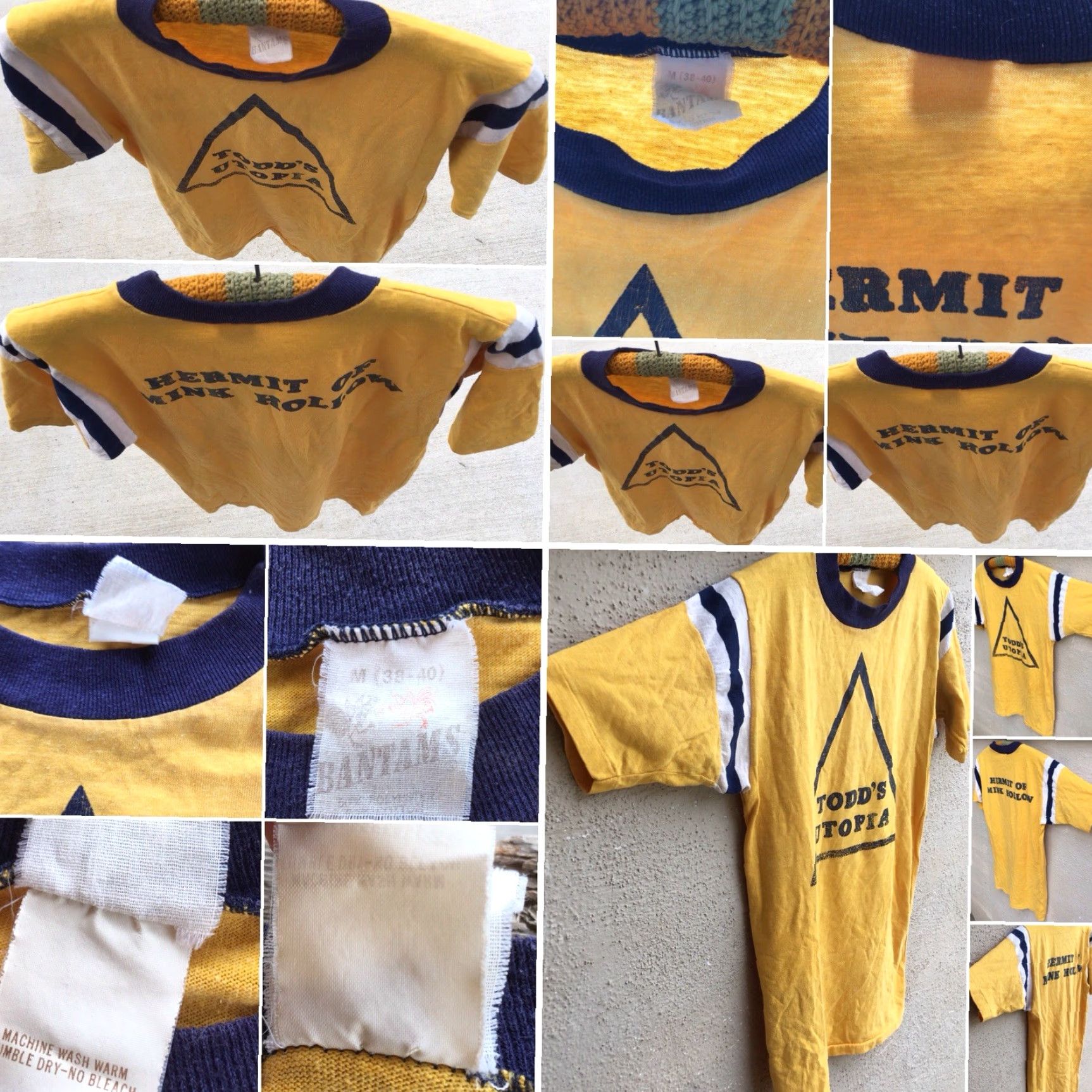 Vintage VINTAGE Todd Rundgren Utopia Hermit Of Mink Hollow T Shirt 1970s 70s Bantams M Yellow Mens Graphic Tee Size US M / EU 48-50 / 2 - 3 Thumbnail