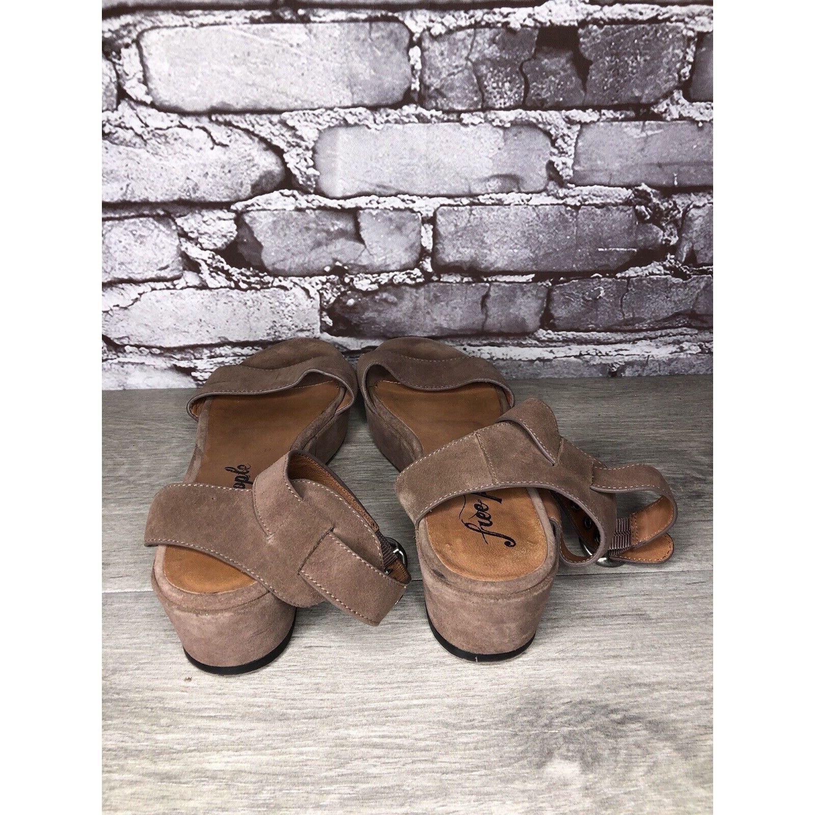 Free People Free People Plum Taupe Suede Platform Ankle Strap Sandals Wo Size US 8 / IT 38 - 4 Thumbnail