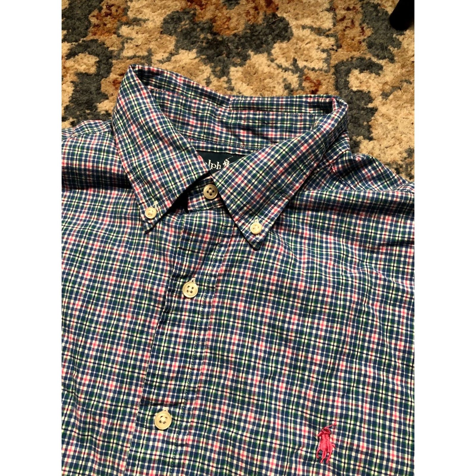 Ralph Lauren Ralph Lauren Shirt Mens Large Multicolor Madras Plaid Classic Fit Button-Up Long Sleeve Collared Logo Embroidered Cotton Woven Casual Business Size US L / EU 52-54 / 3 - 7 Thumbnail