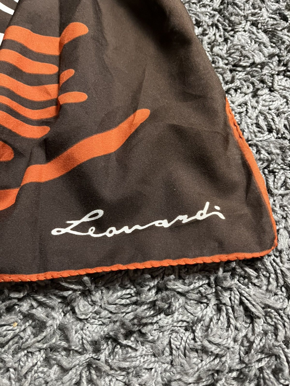 Vintage Vintage 70s Leonardi Exclusive Design Geometric Silk Scarf Size ONE SIZE - 2 Thumbnail