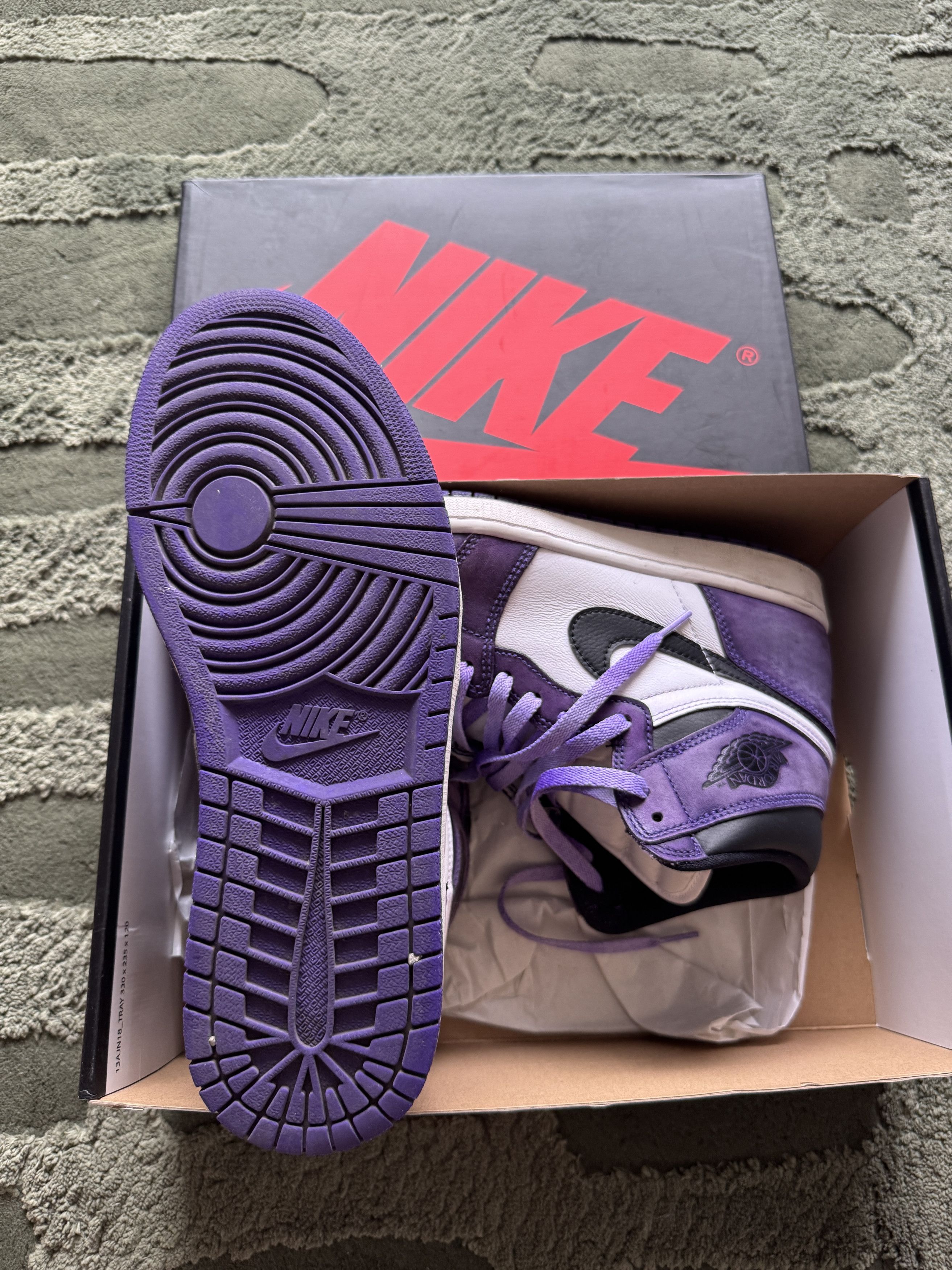 Jordan Brand Air Jordan 1 Retro High OG 'Court Purple 2.0' - Faded Custom Size US 11 / EU 44 - 2 Thumbnail