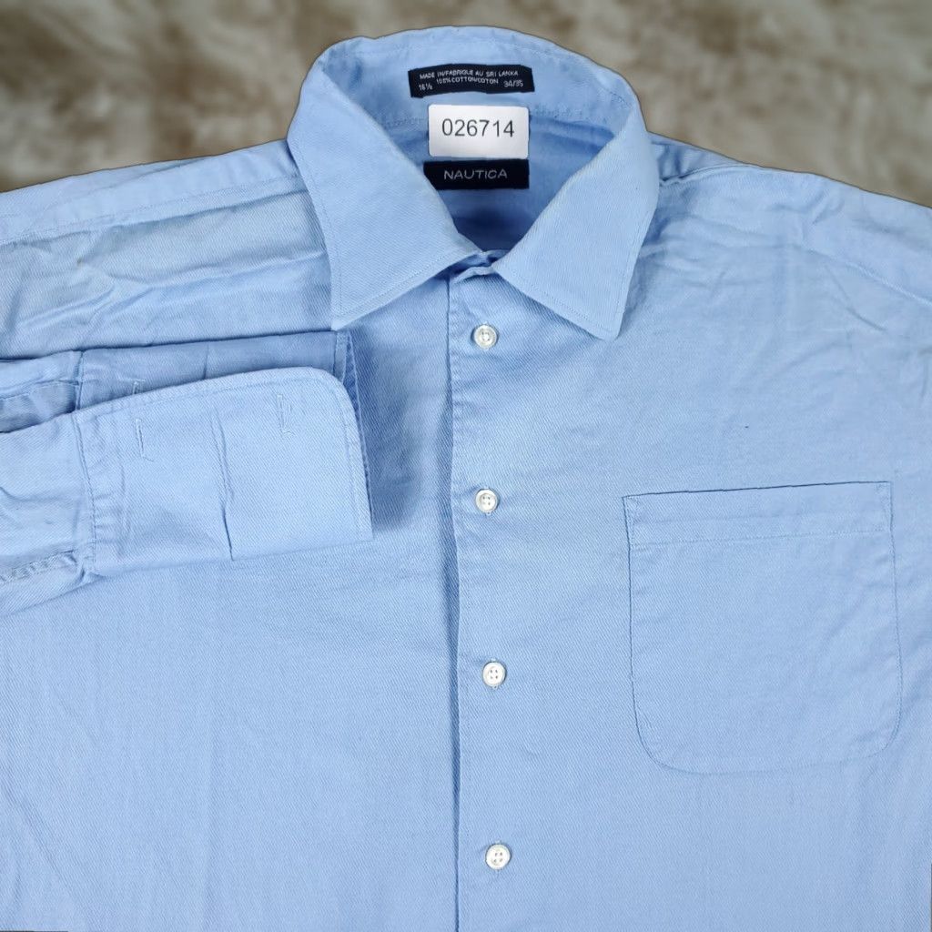 Nautica Nautica Men's Button-Up Shirt Size 16.5 Blue Long Sleeve Casual Classic Size US L / EU 52-54 / 3 - 1 Thumbnail