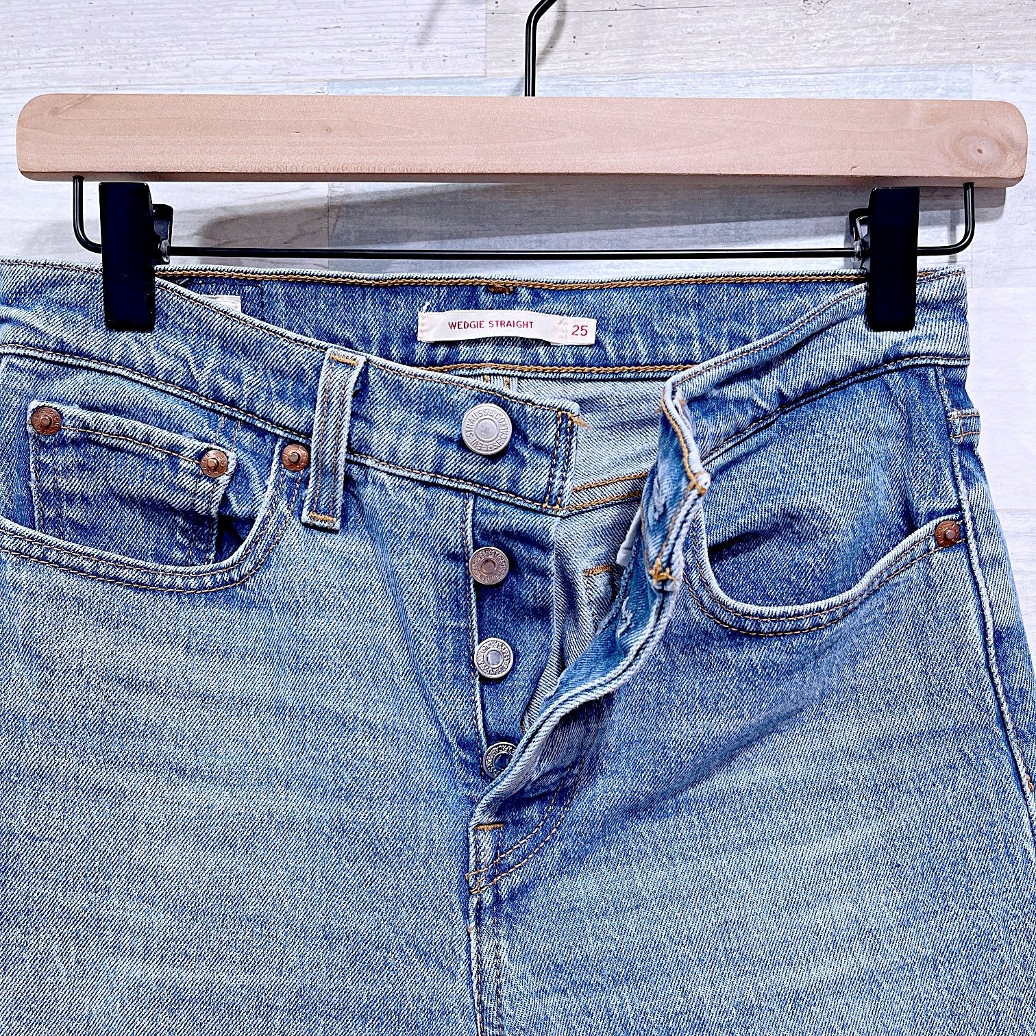 Levi's Levis Premium Wedgie Straight Fit Jeans Womemns 25 Size 25" / US 0 / IT 36 - 3 Thumbnail