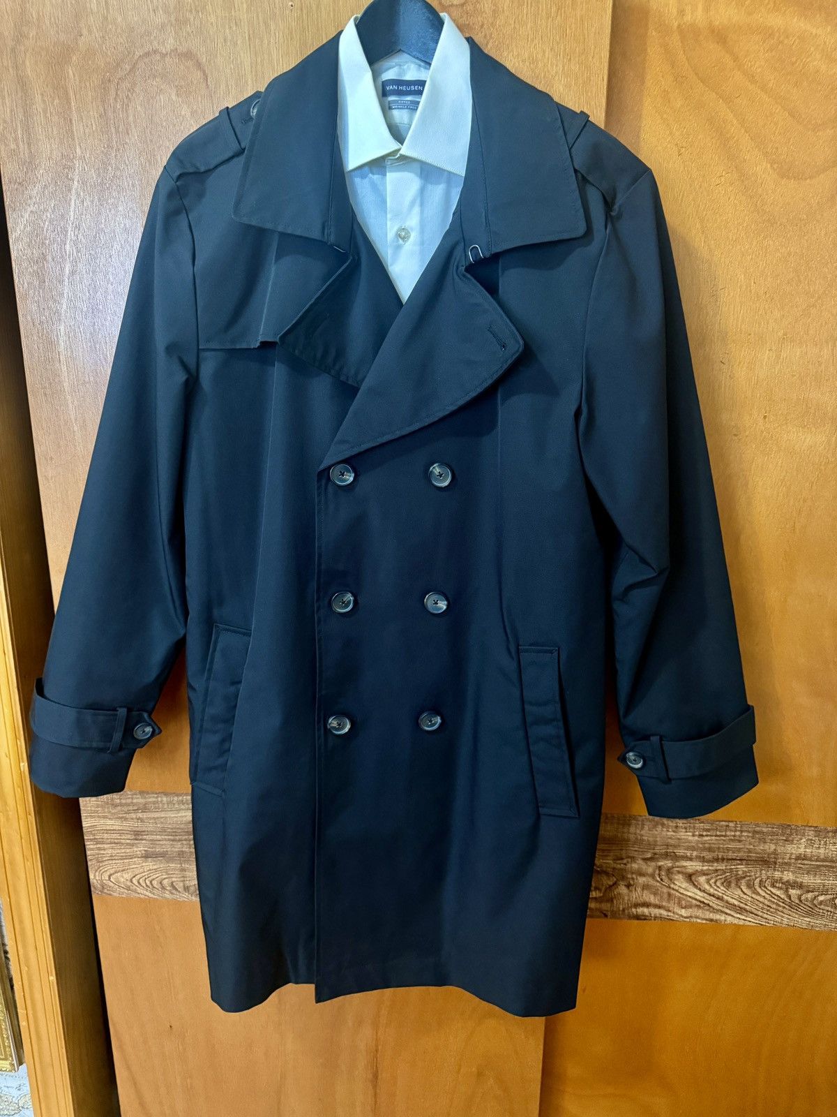 Other Men's Luxury Black Double Breasted Lined Rain Trench Coat Size US M / EU 48-50 / 2 - 1 Thumbnail