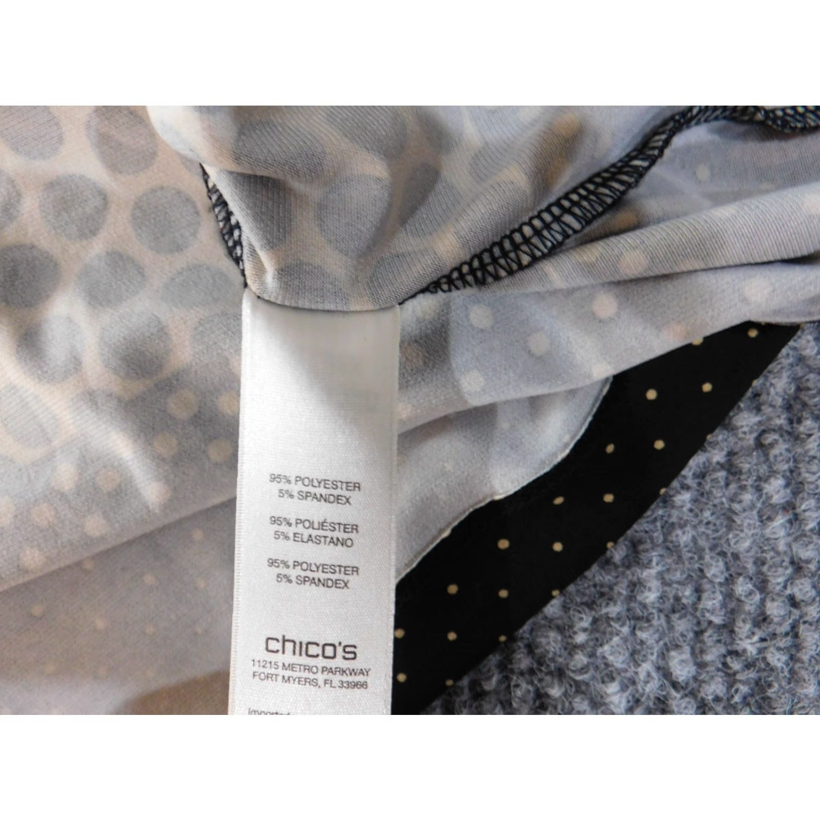 Vintage Chicos Blouse Shirt Womens Long Sleeve Round Neck Brown Polka Dot Polyester Spandex Casual Pullover Stretch Regular 1 Narrow Vintage No Size XS / US 0-2 / IT 36-38 - 7 Thumbnail