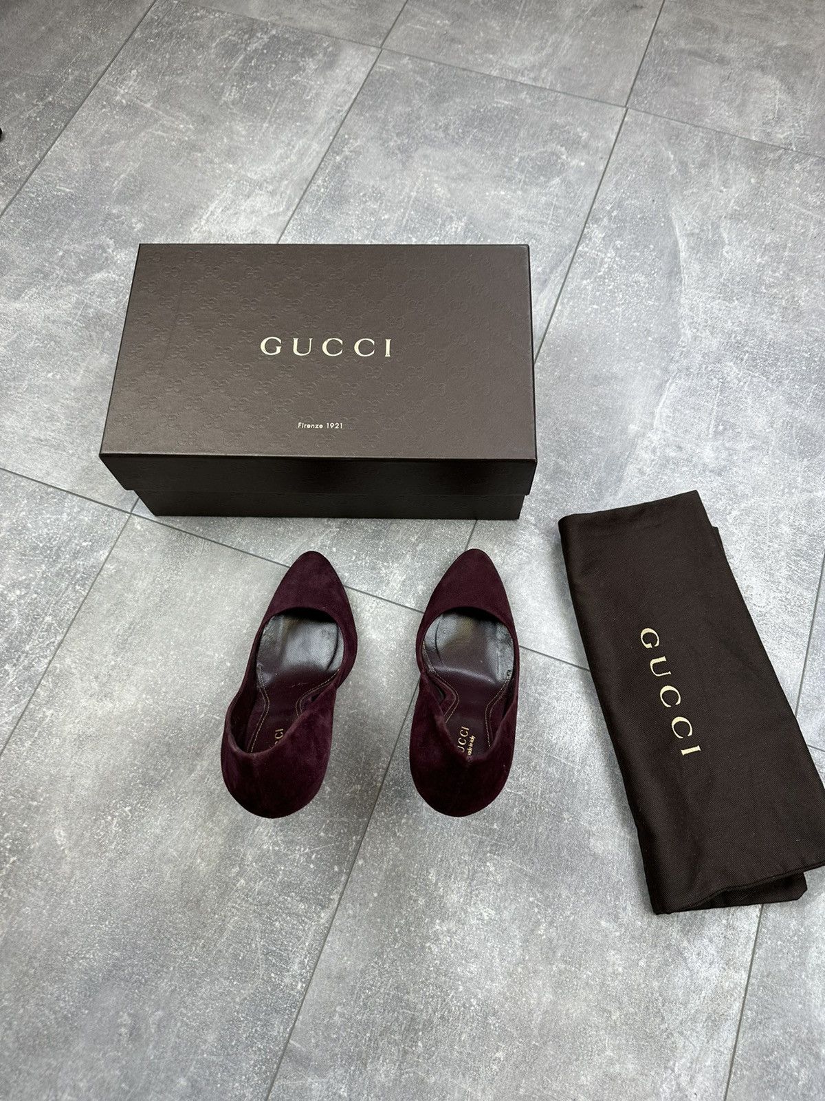 Women’s Burgundy Kid Scamosciato Gucci Shoes