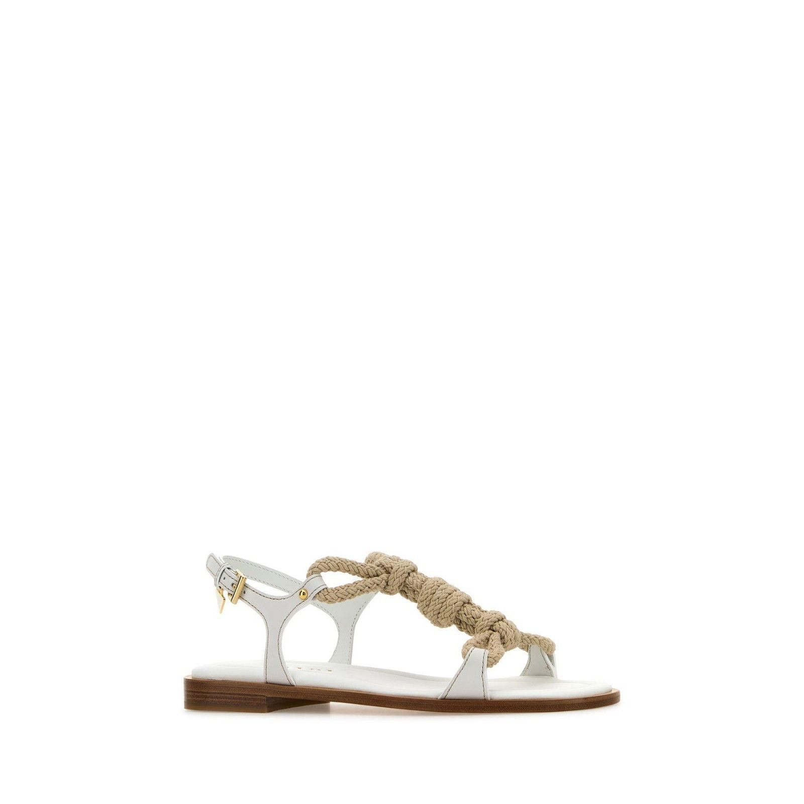 Prada PRADA Two Tone White Fabric Leather Sandals New & Authentic Size US 6 / IT 36 - 2 Thumbnail